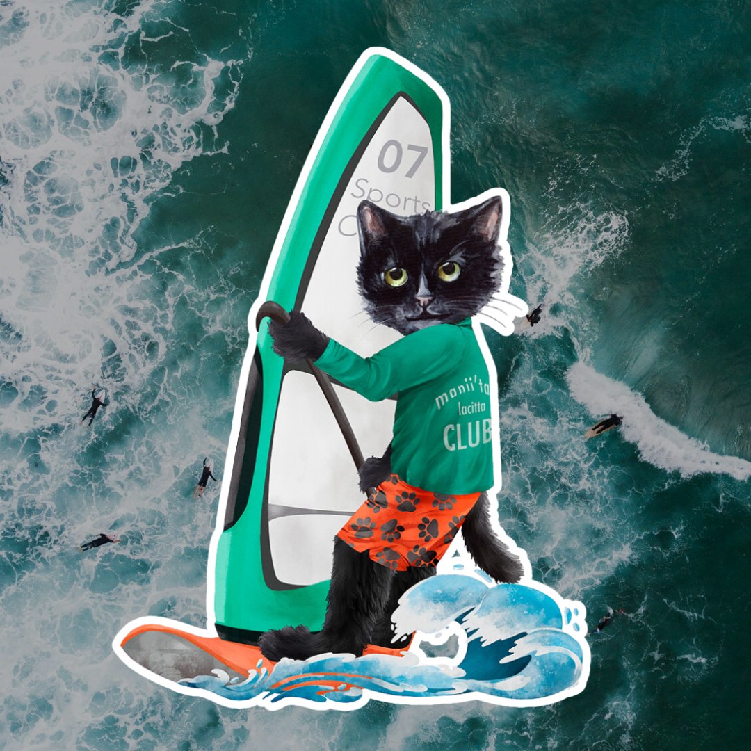 Surfer Cat - Maniita Lacitta