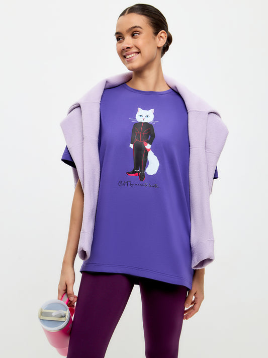 Purple Printed oversized T-shirt SPORT CAT