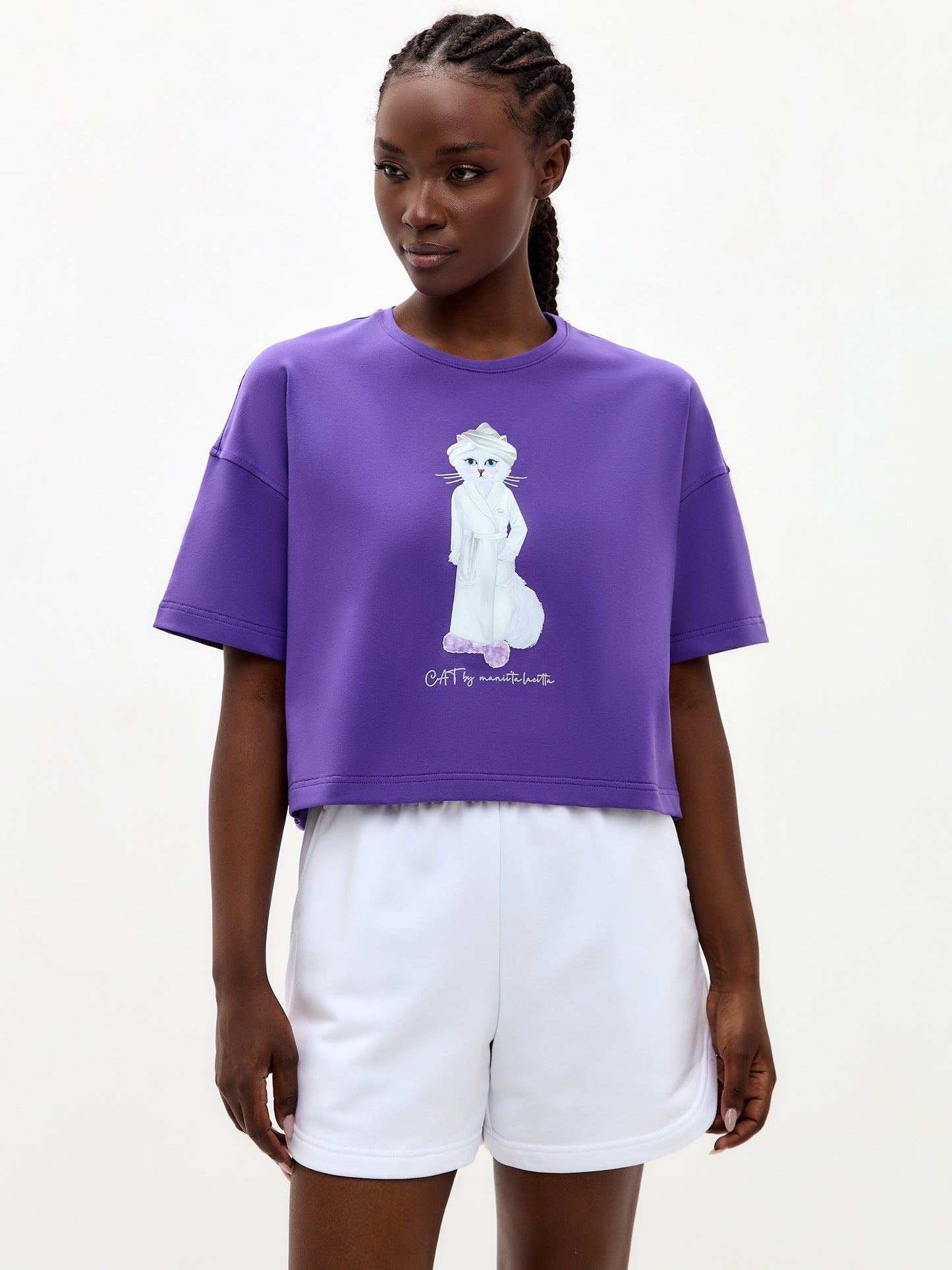 Purple Printed T-shirt SPA CAT