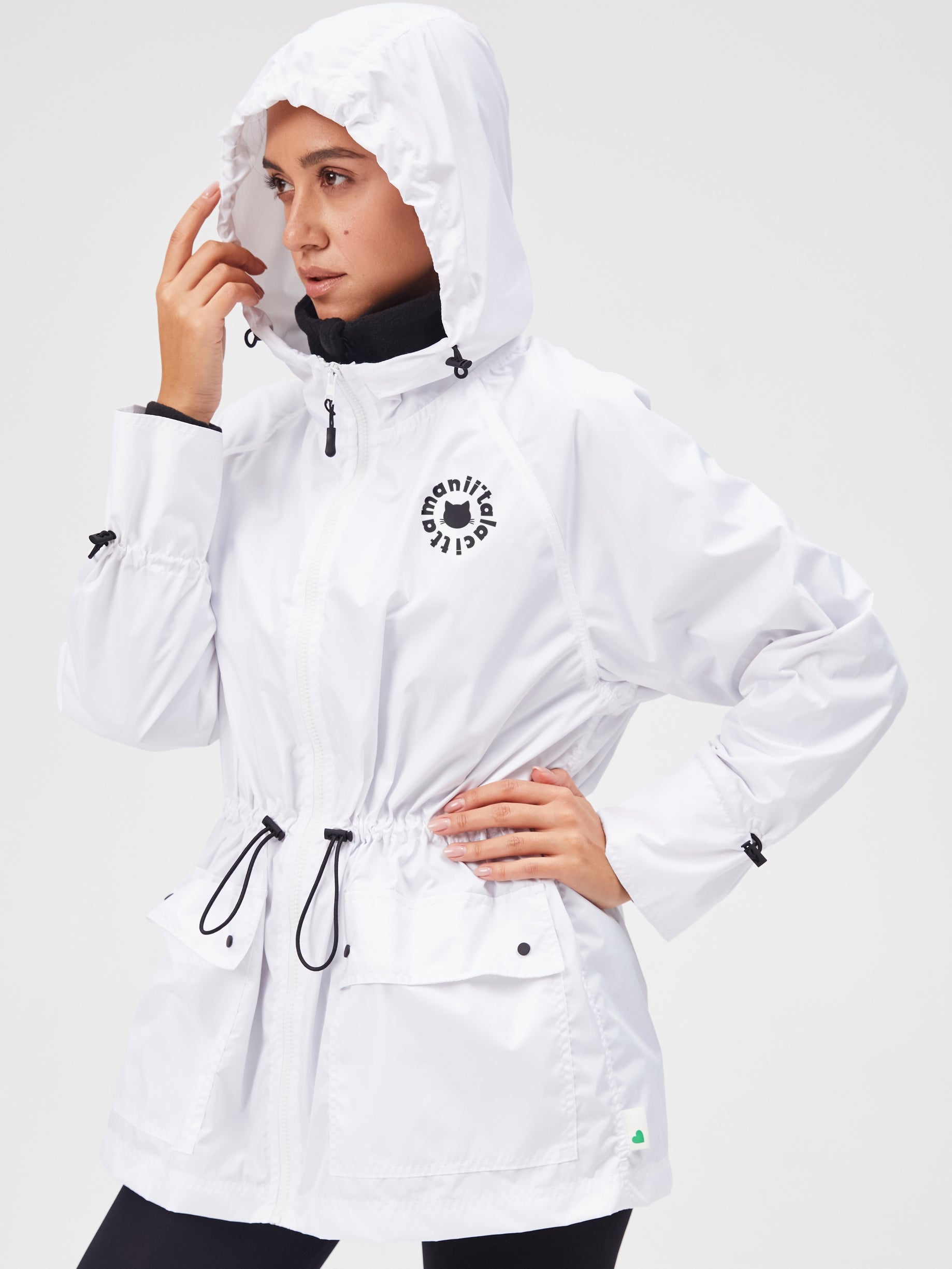 White windbreaker jacket CATWIND - XS / White / Oversized - Jacket