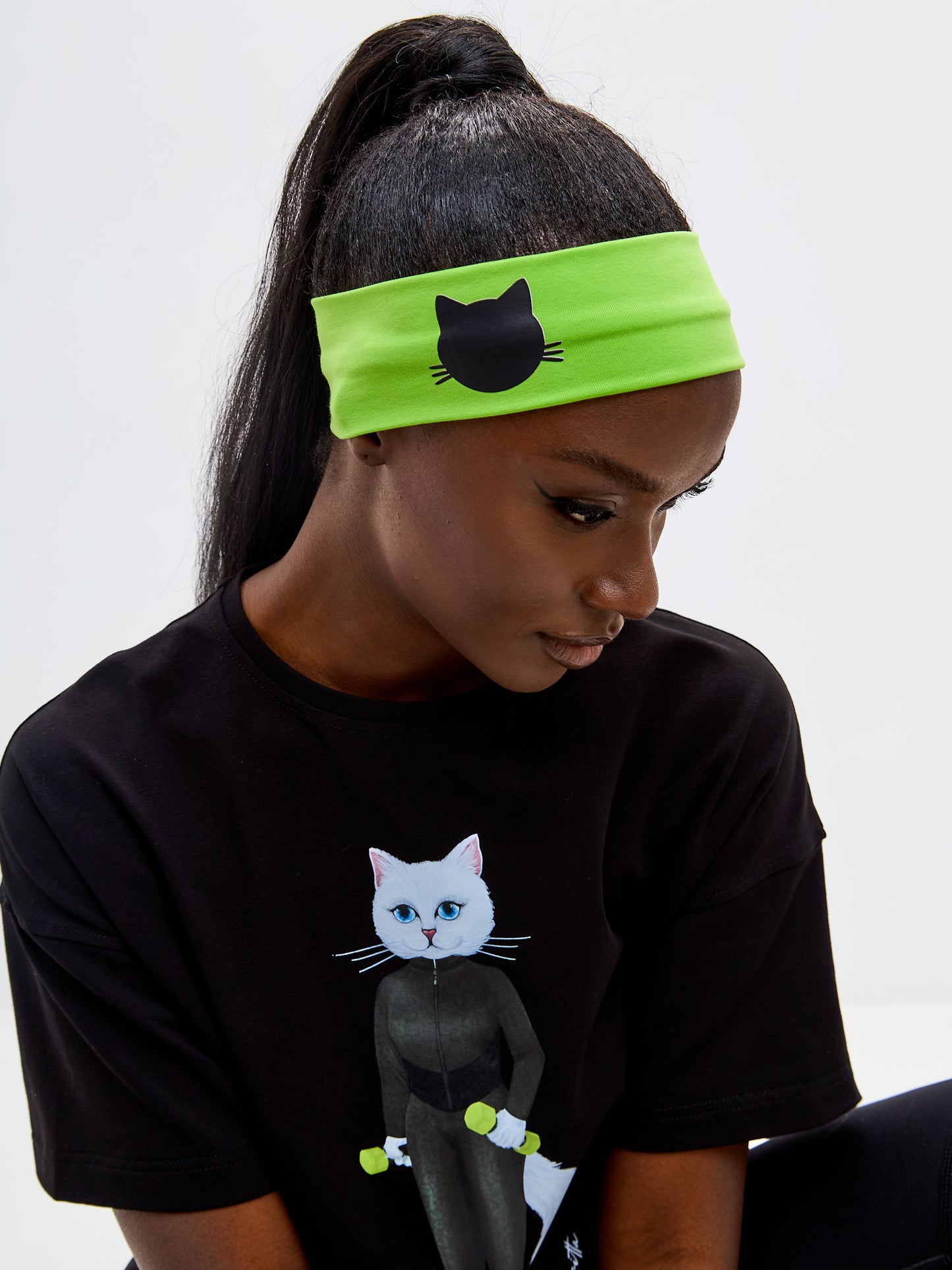 Green Headband with CAT