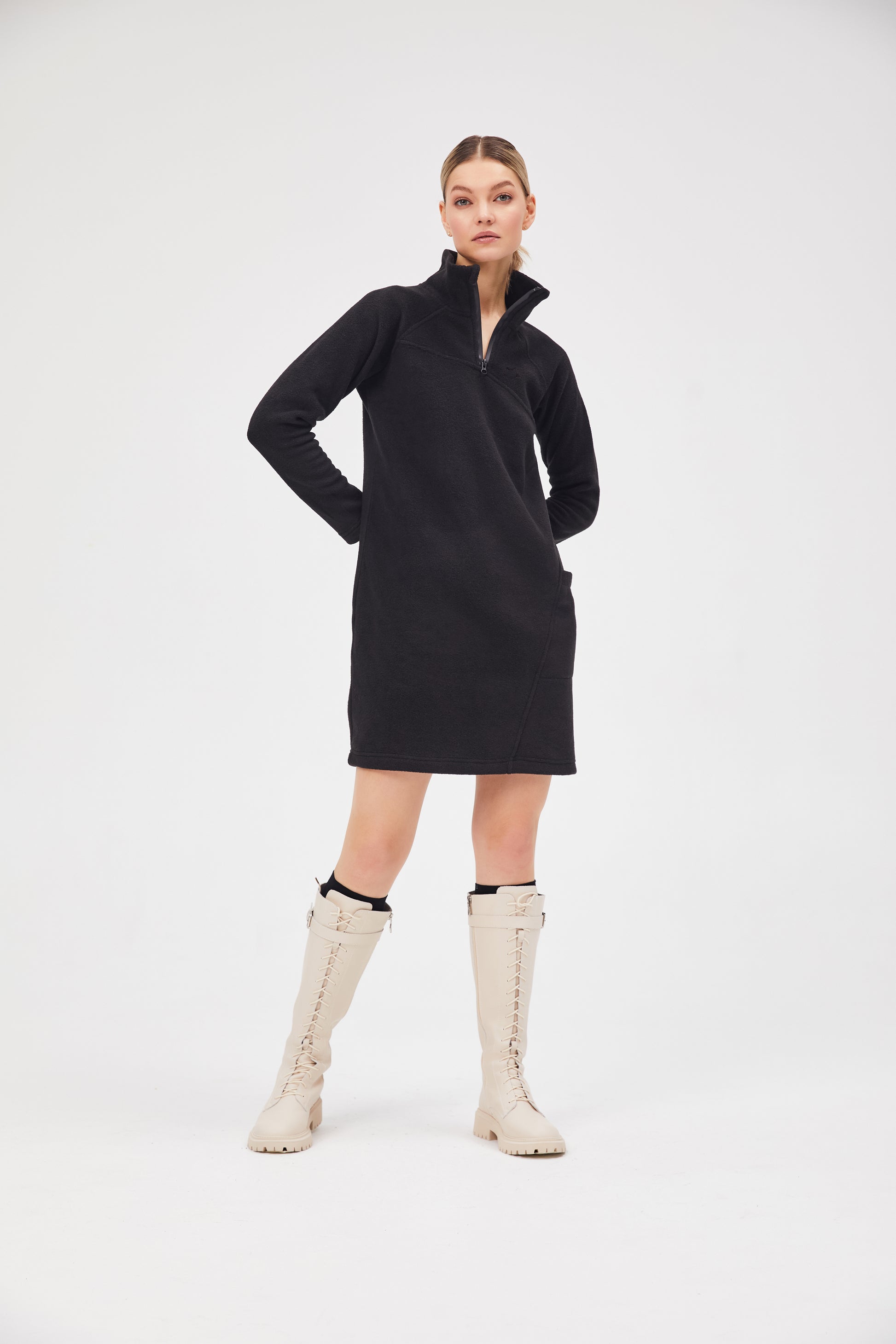 Black Fleece dress CATDREFLEES - Fleece (recycled)