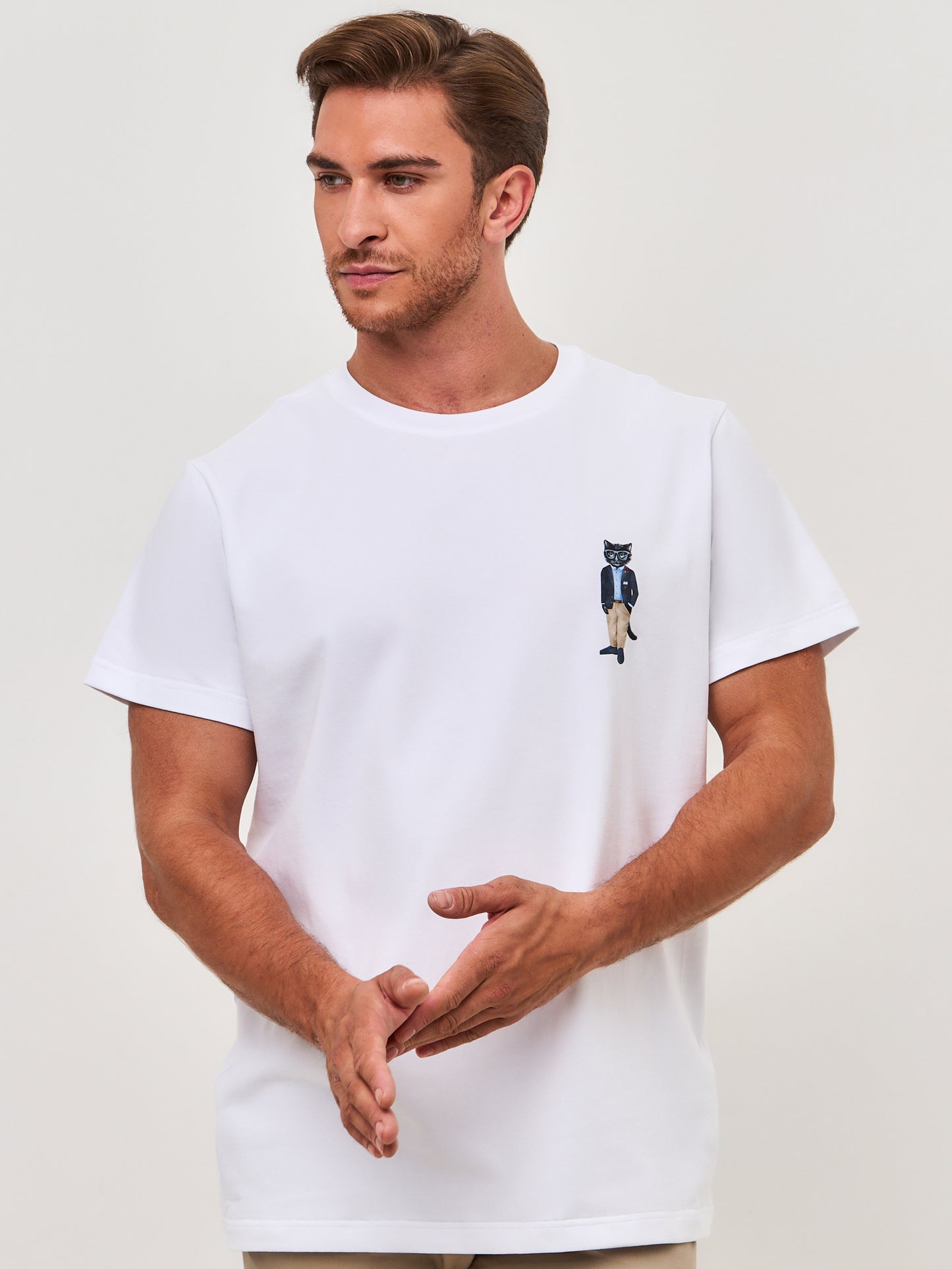 White Printed T-shirt REGATTA CAT - S / White / Regular - T-shirt