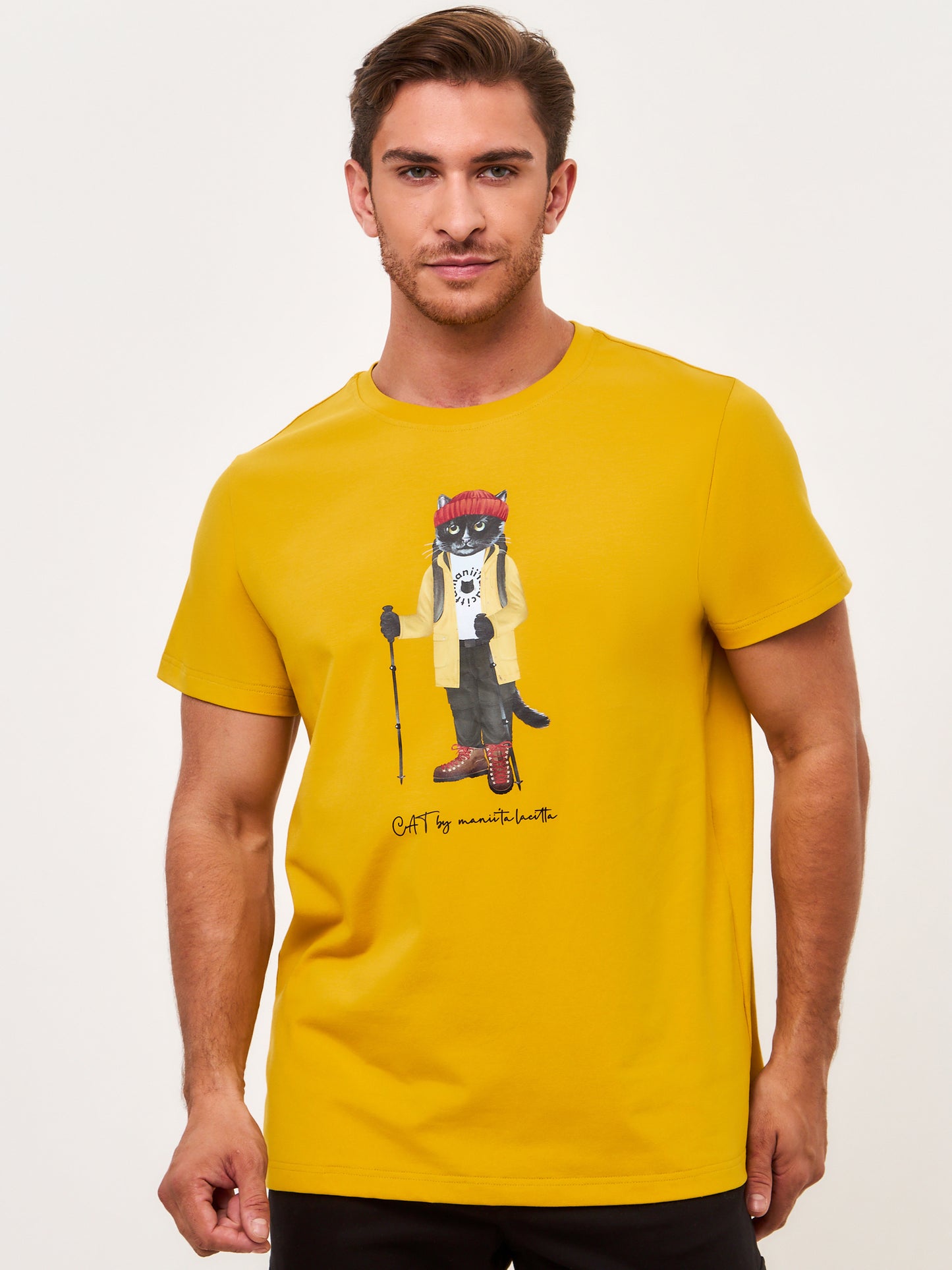 Yellow Printed T-shirt TRAVEL CAT