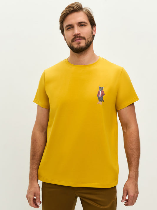 Yellow Printed T-shirt COUNTRY CAT