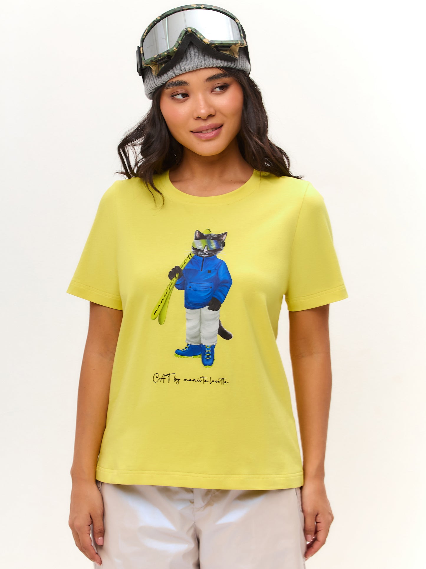 T-Shirt mit SNOWBOARD CAT-Print