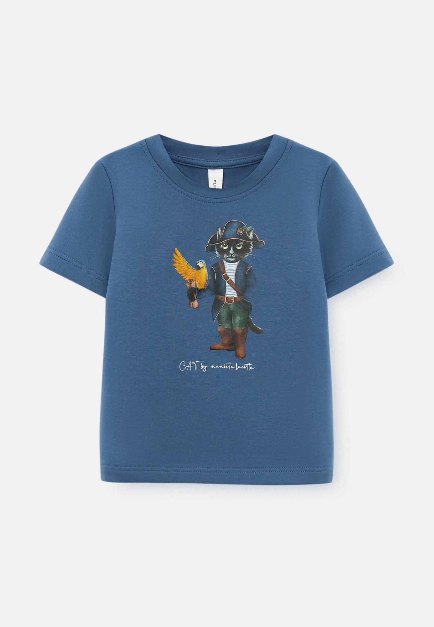 Blue Printed T-shirt PIRAT CAT