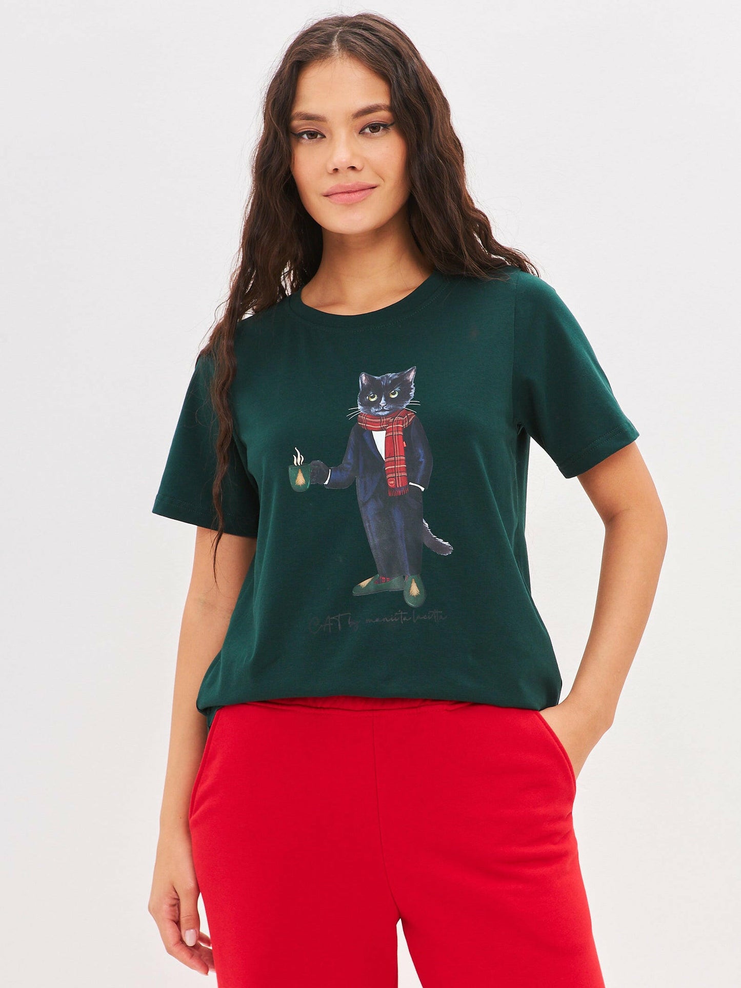 Printed T-shirt NEW YEAR CAT  Maniita Lacitta.