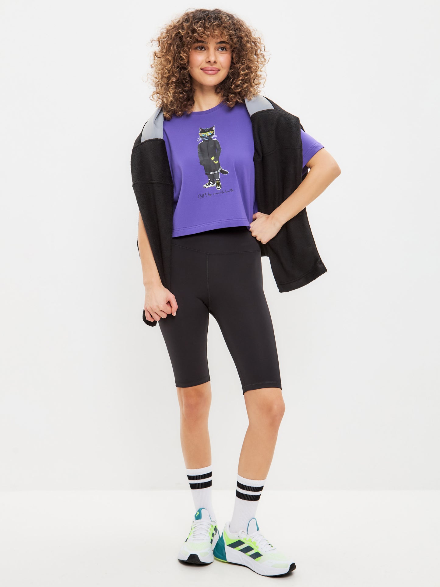 Purple Printed short oversized T-shirt SPORT CAT