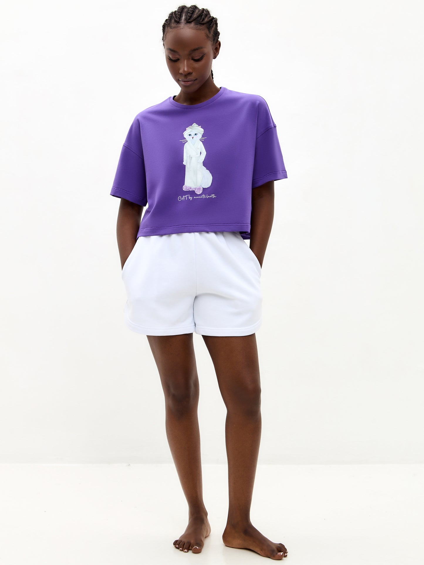 Purple Printed T-shirt SPA CAT