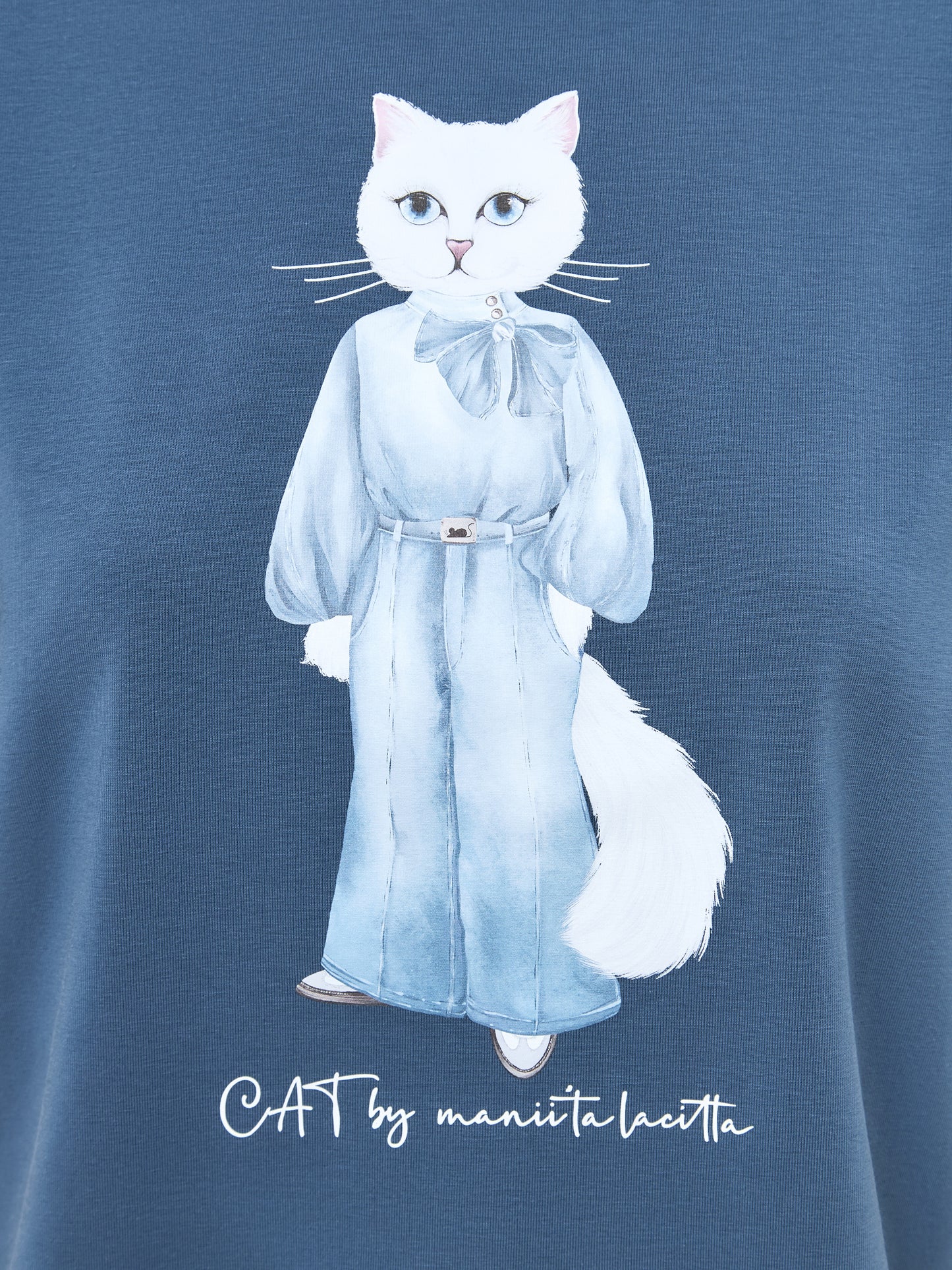 Blue Printed T-shirt DENIM CAT