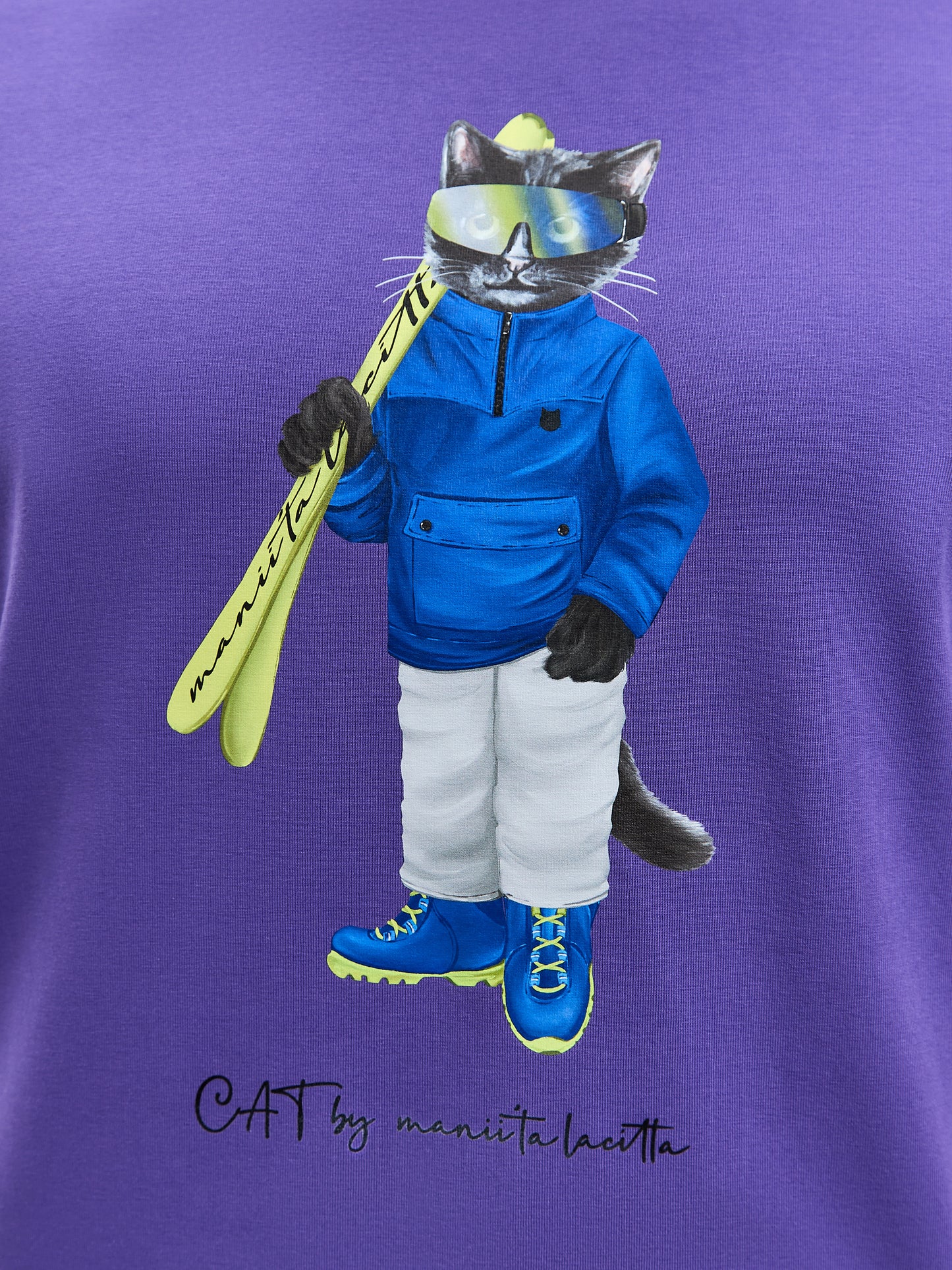 Purple Printed T-shirt SKI CAT