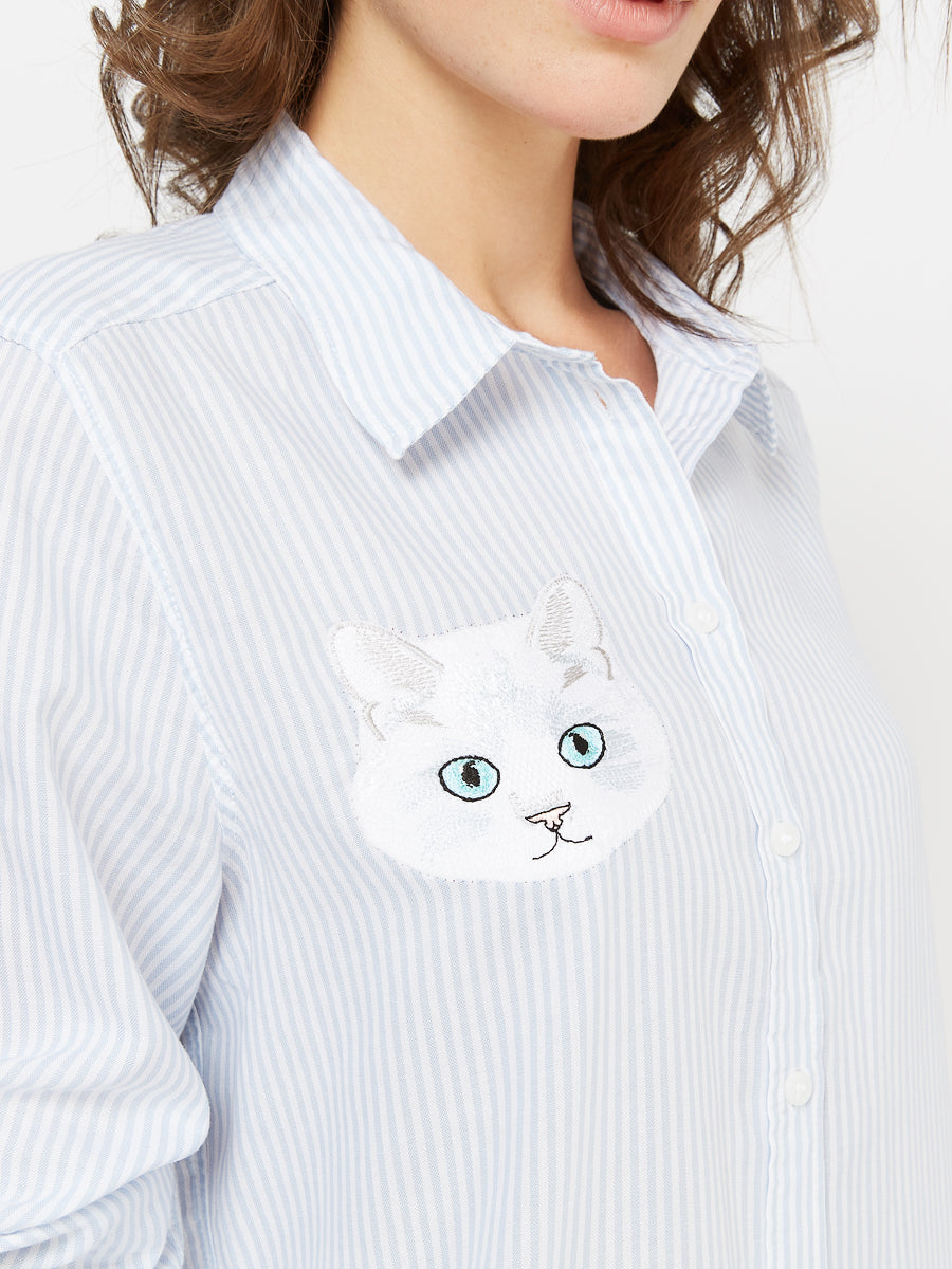 Blue women’s shirt CAT - Shirt & Striped shirt