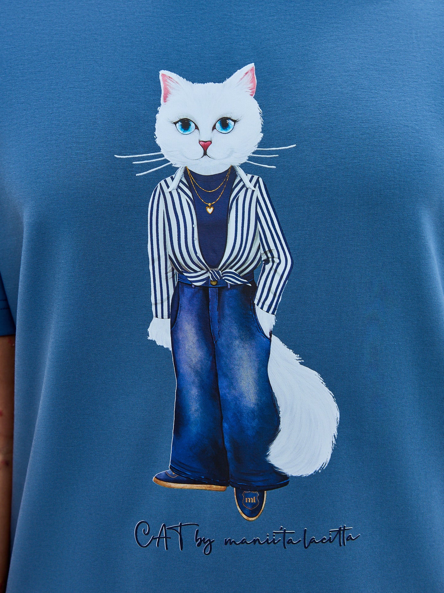 Blue Printed Dress COUNTRY WHITE CAT