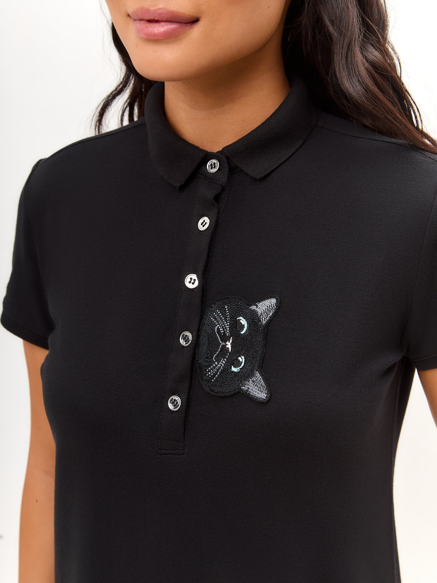 T-shirt polo noir CAT