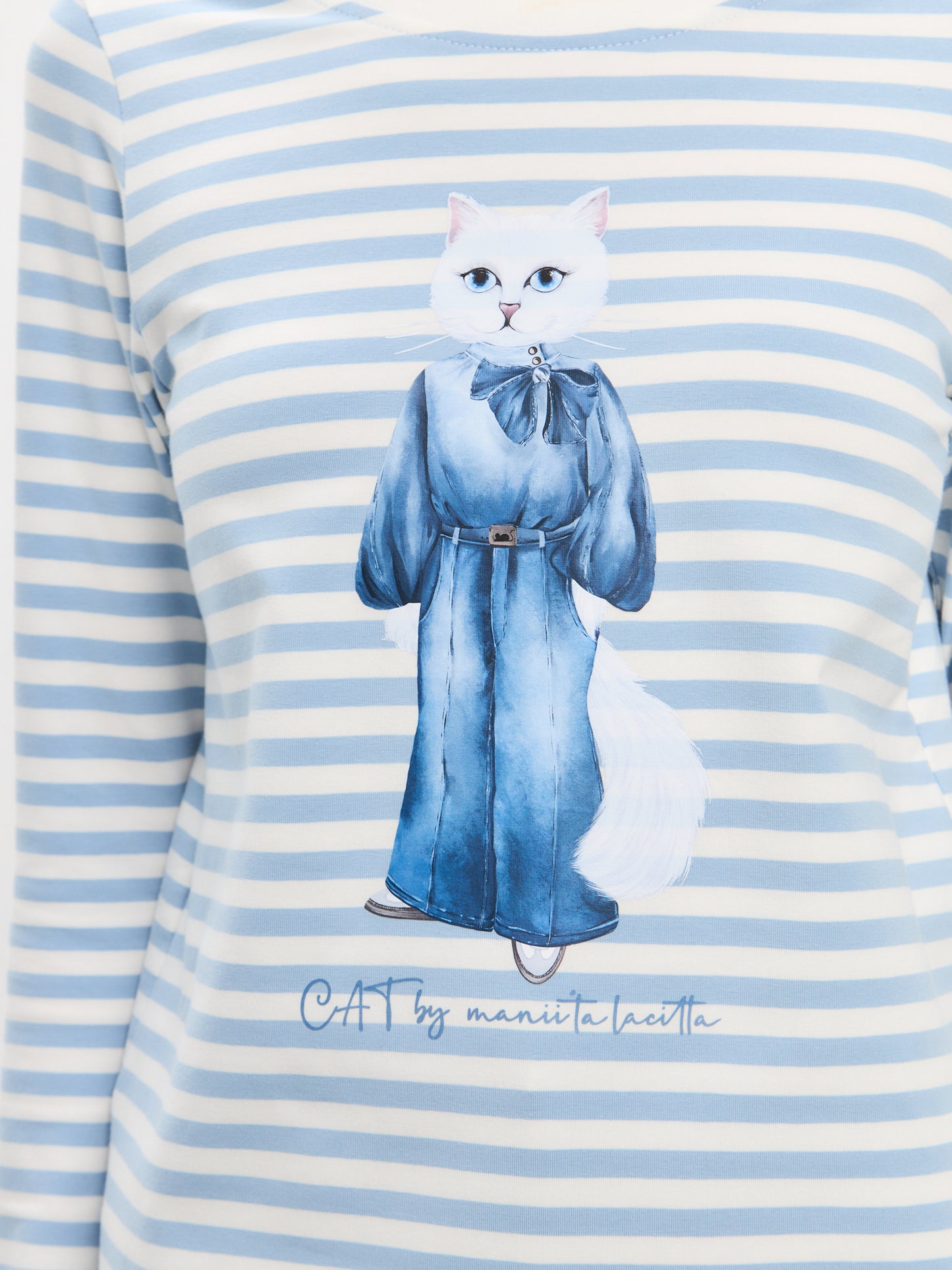 Camiseta estampada azul DENIM CAT