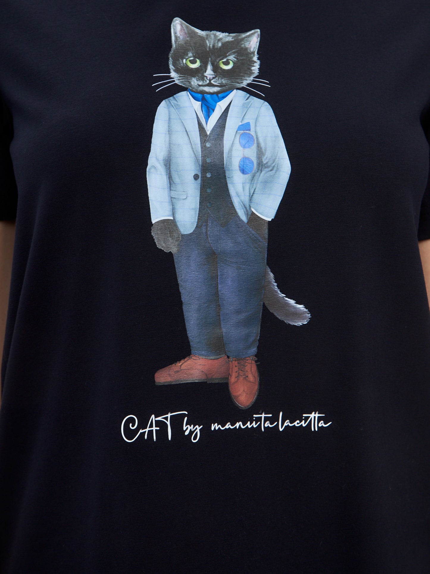 Blue Printed T-shirt SUIT CAT