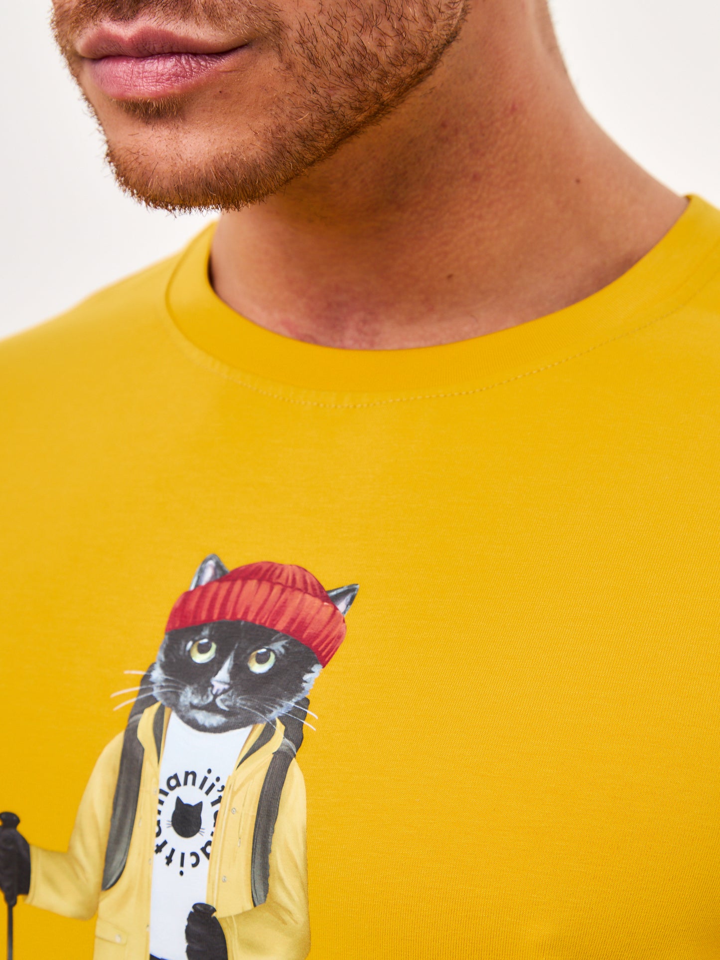 Yellow Printed T-shirt TRAVEL CAT