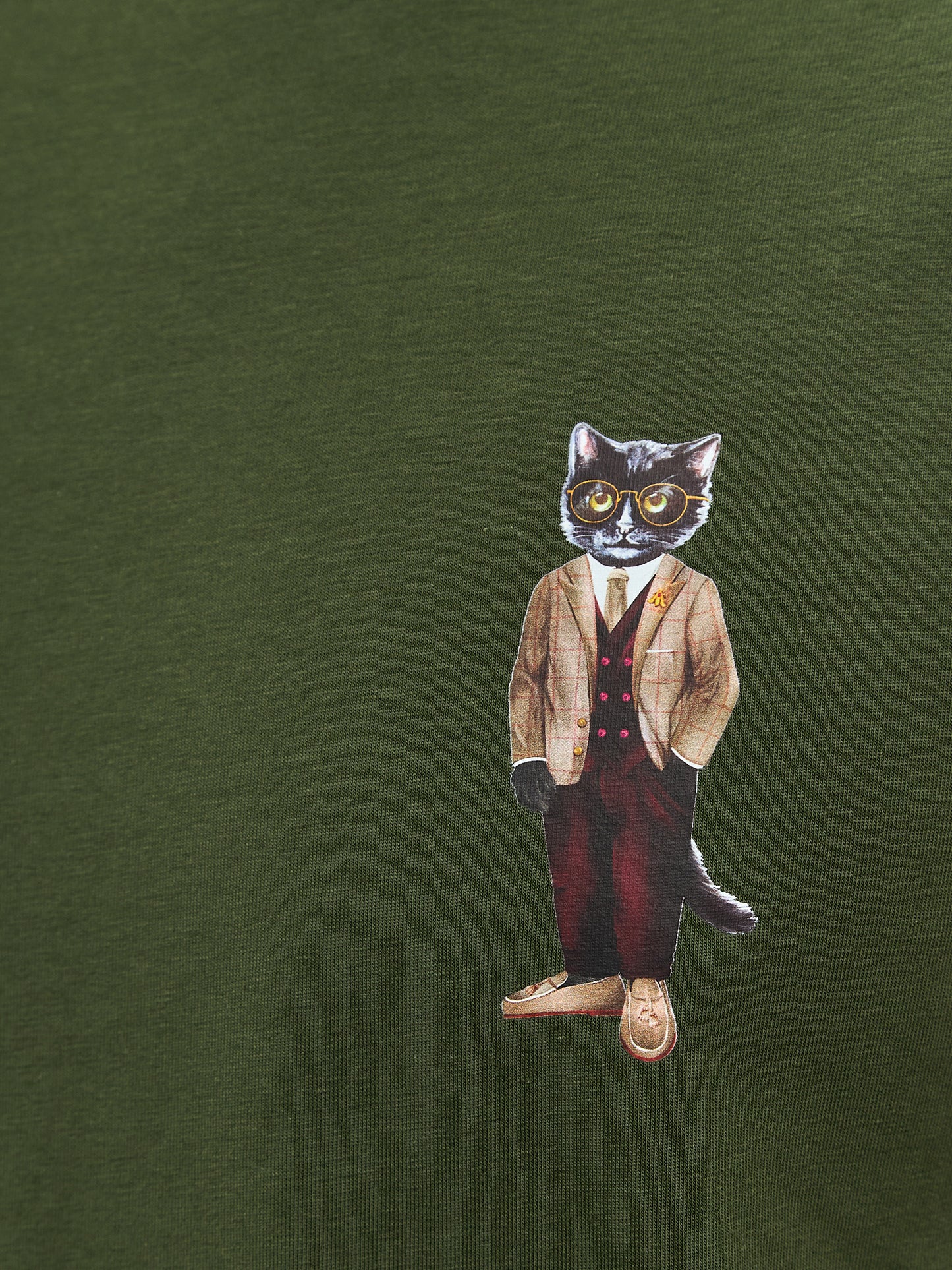 Khaki Printed T-shirt PROFESSOR CAT