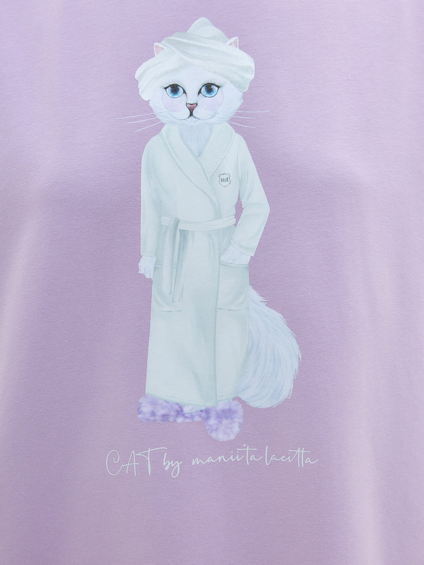 Purple Printed oversized T-shirt SPA CAT