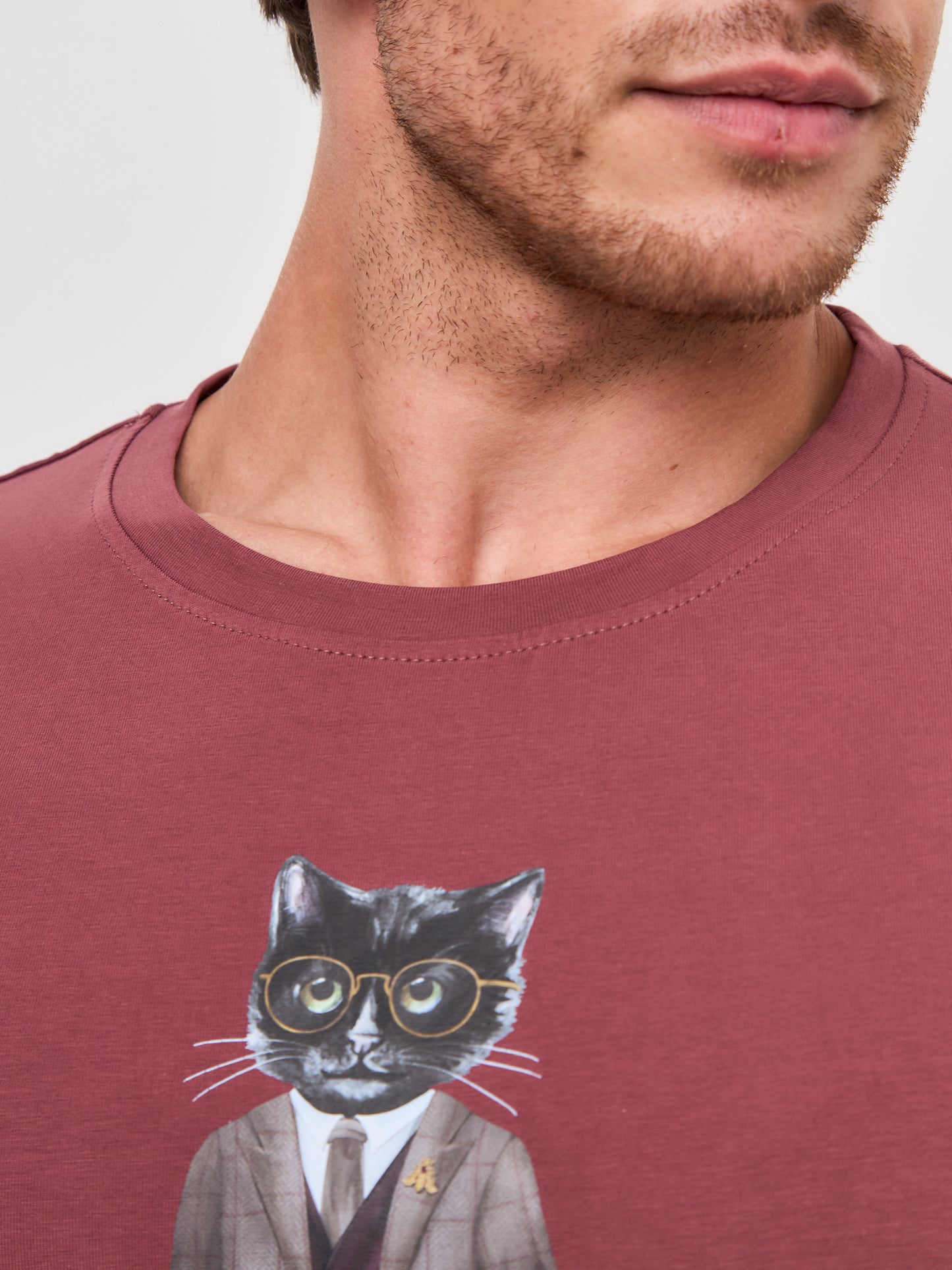 Red Printed T-shirt PROFESSOR CAT