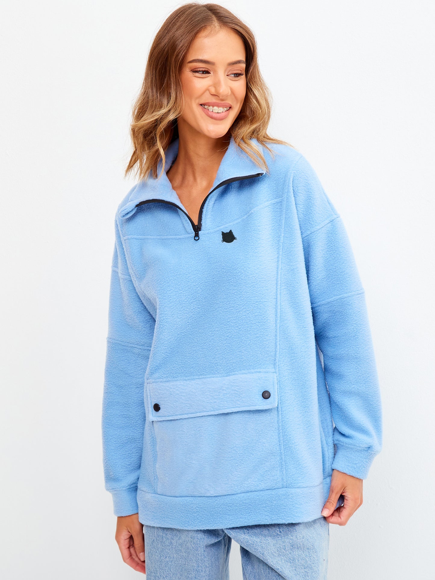 Blue Fleece sweatshirt - Fleece (recycled)