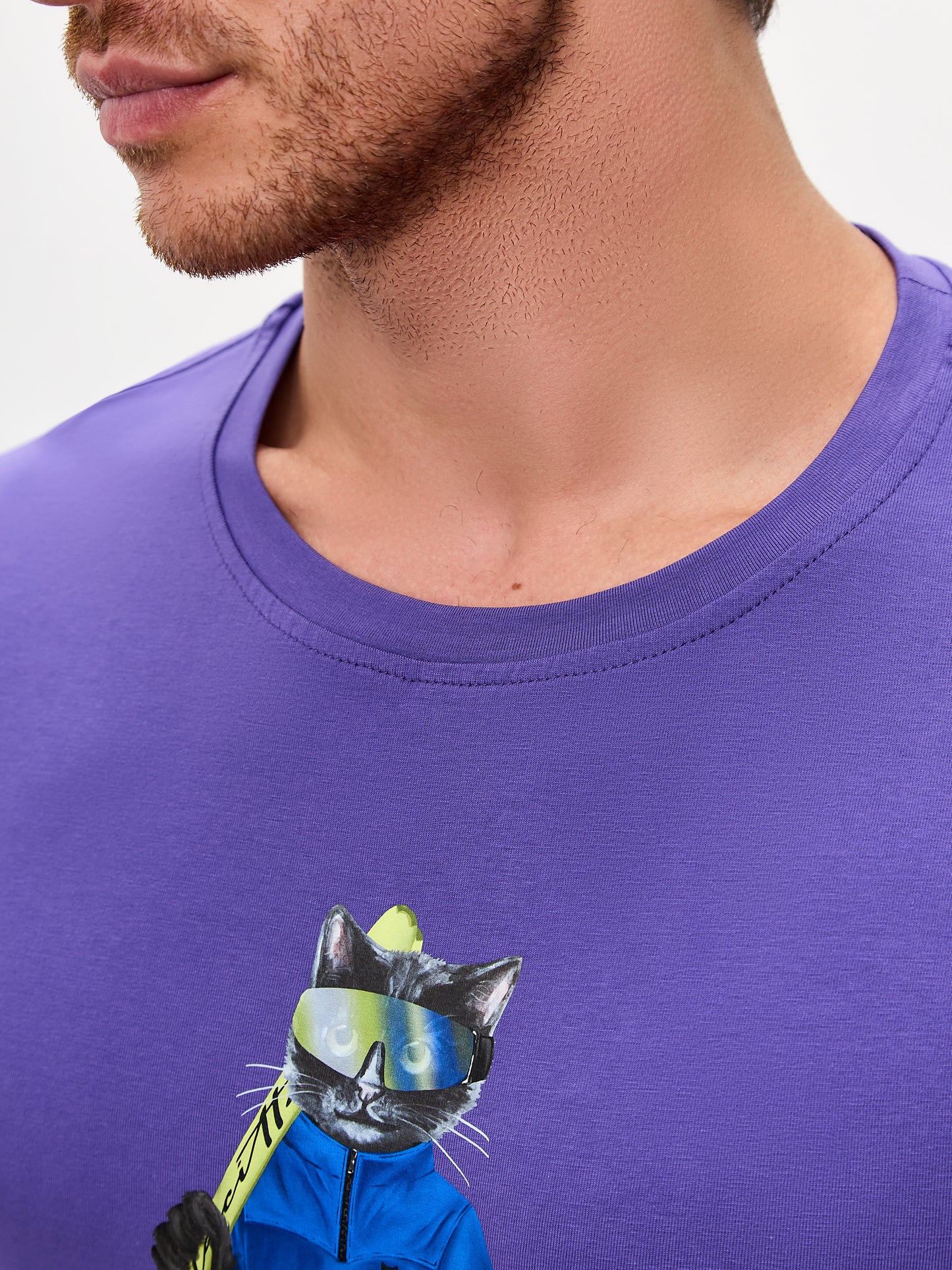 Purple Printed T-shirt SKI CAT