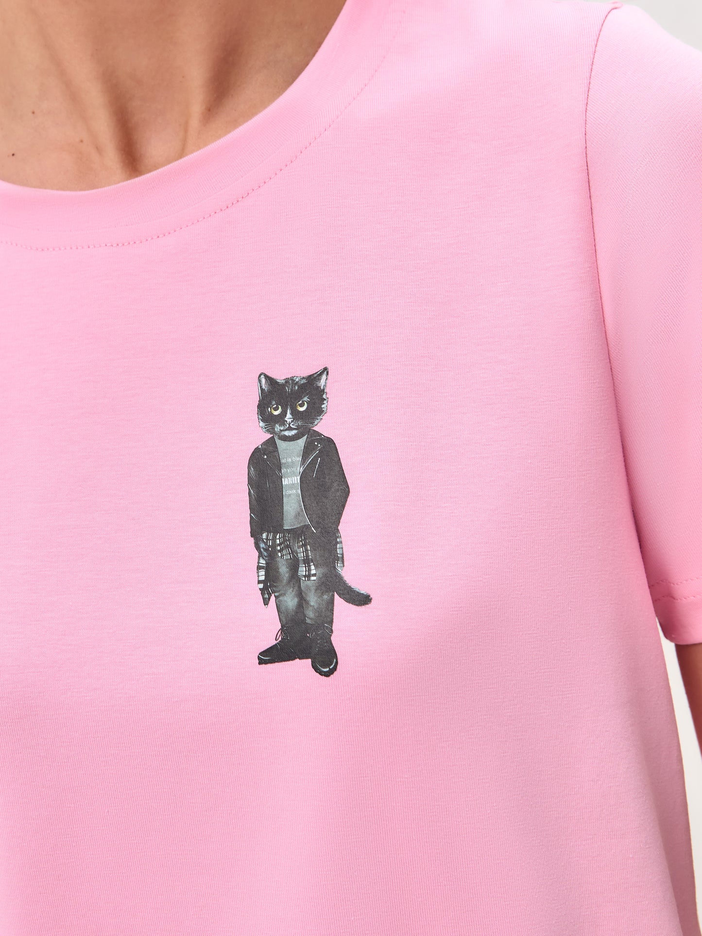 Pink Printed T-shirt ROCKER CAT