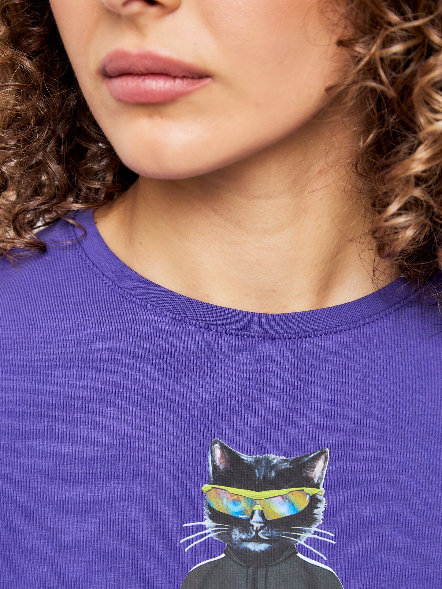 Purple Printed short oversized T-shirt SPORT CAT