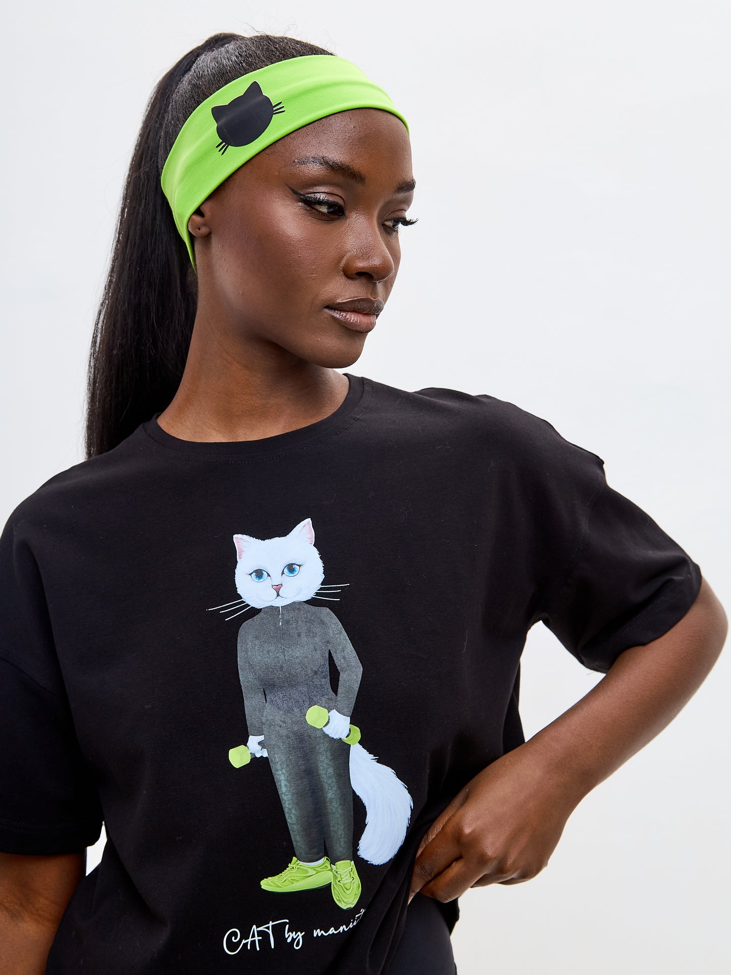 Green Headband with CAT