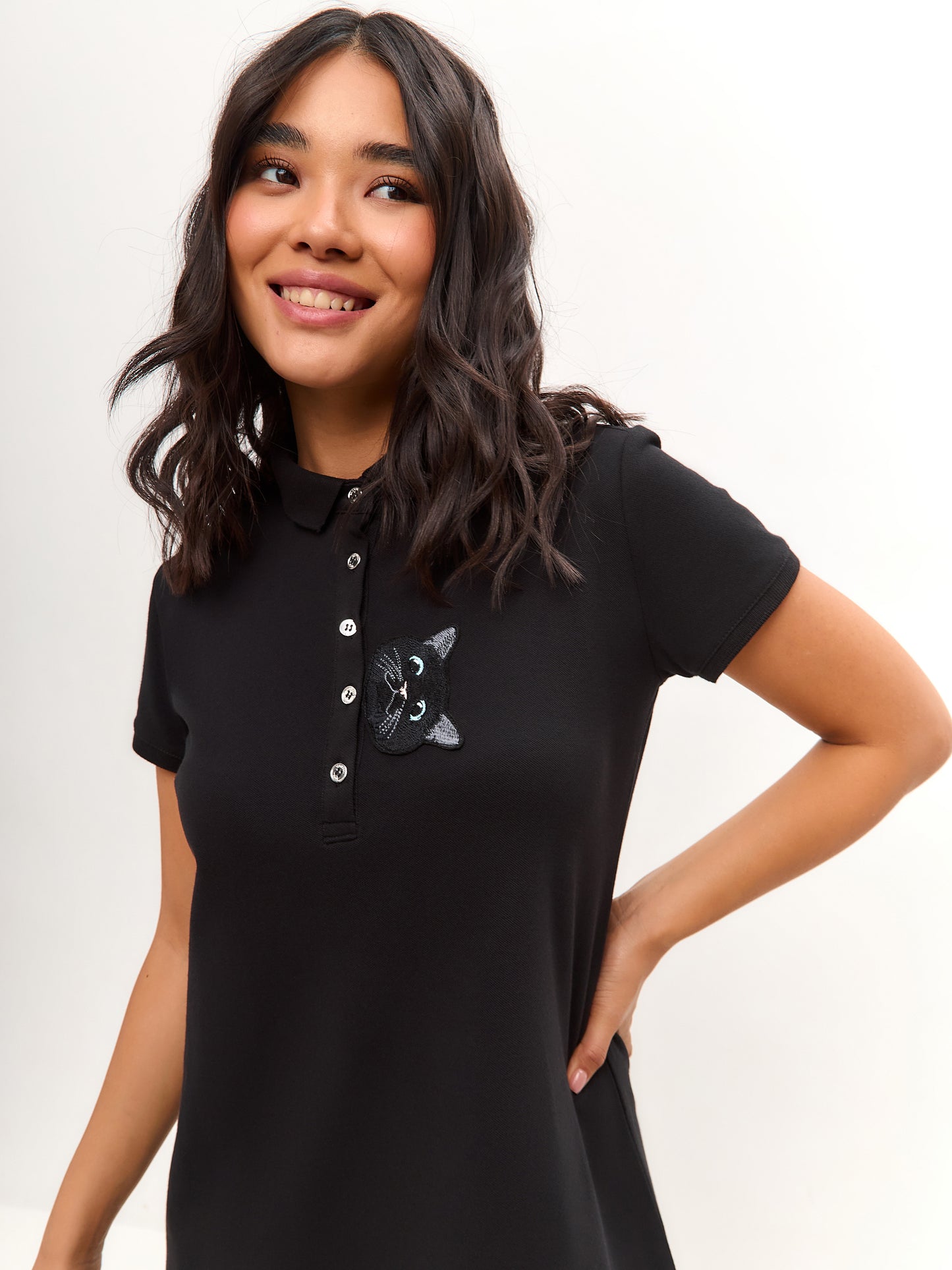 T-shirt polo noir CAT