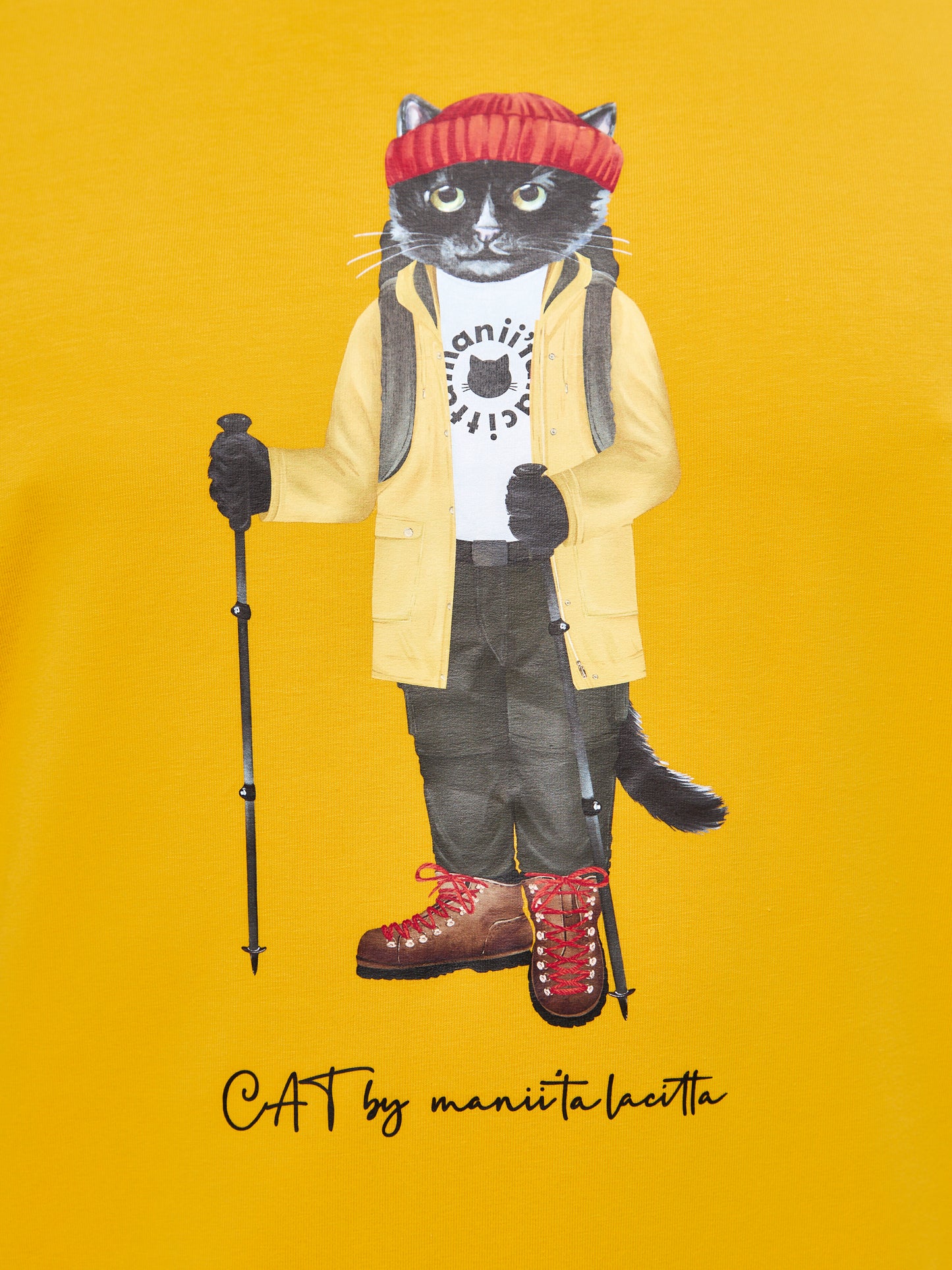 Yellow Printed T-shirt TRAVEL CAT