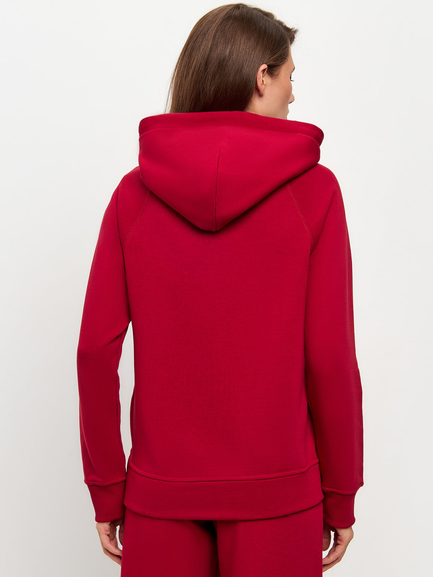 New Year set: red sports chic women's suit over-hoodie and sweatpants New Year