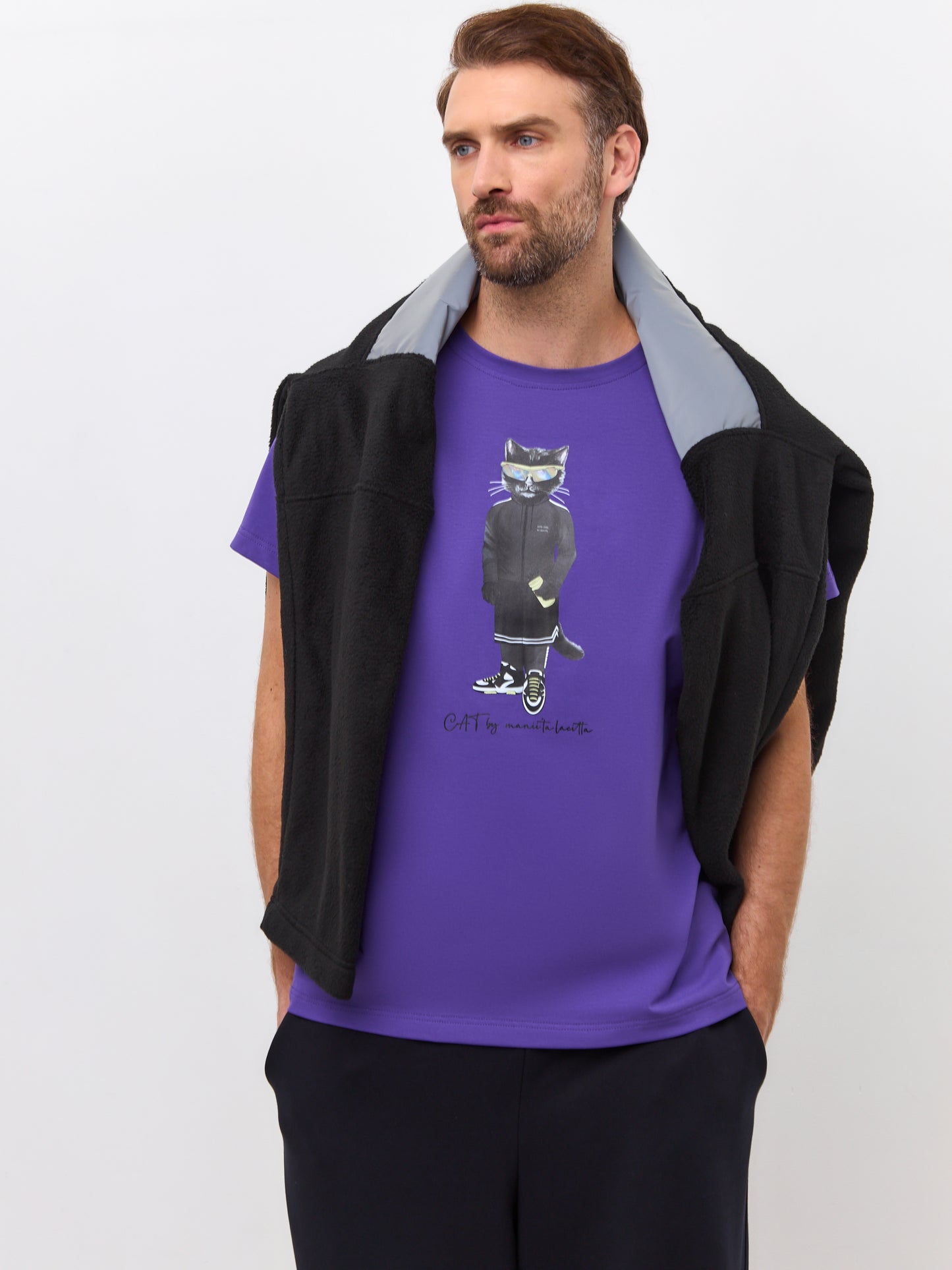 Purple Printed T-shirt SPORT CAT