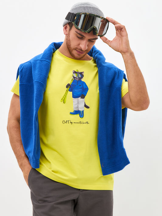 Yellow Printed T-shirt SKI CAT