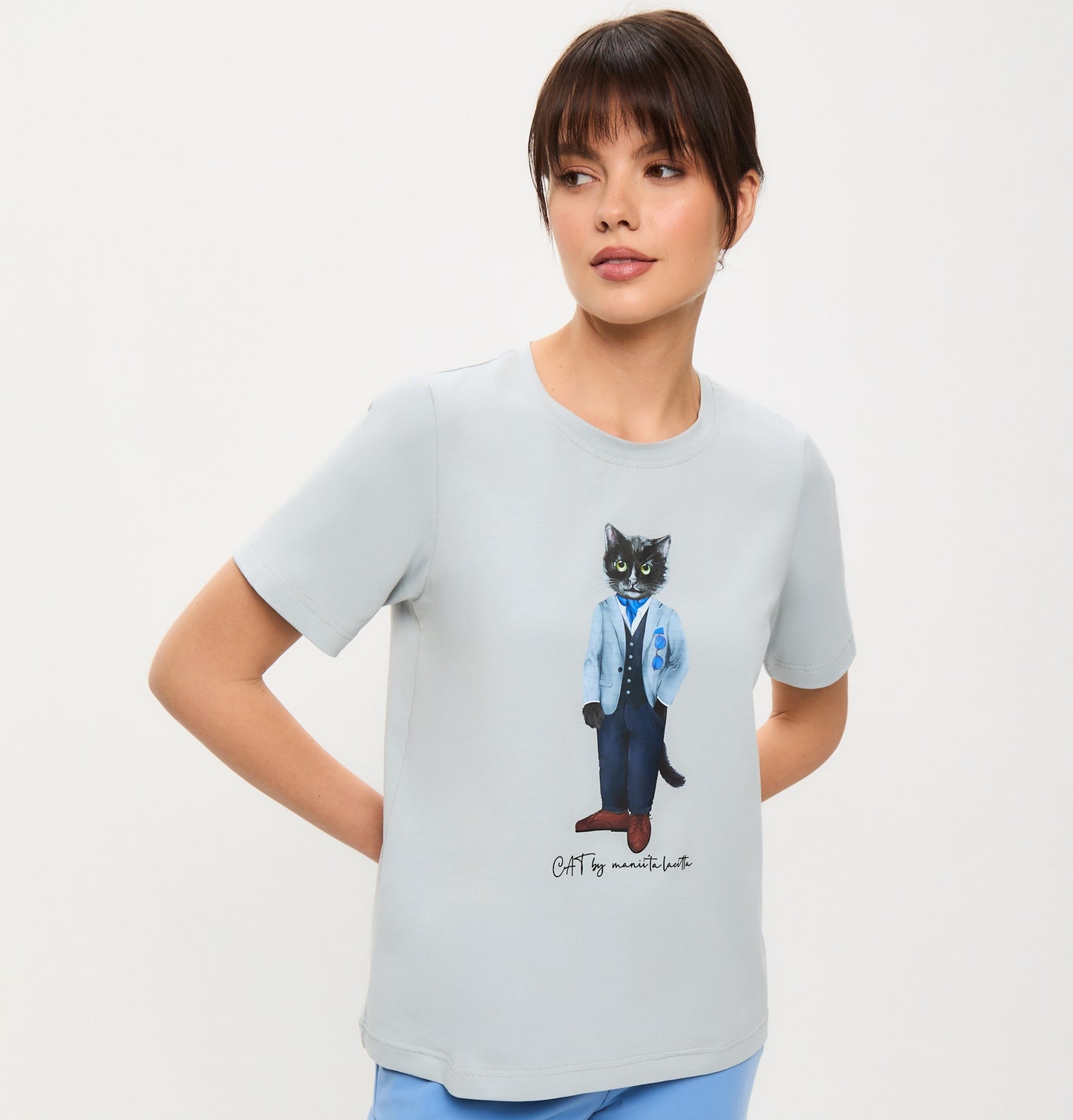 Camiseta Azul CHERRY CAT