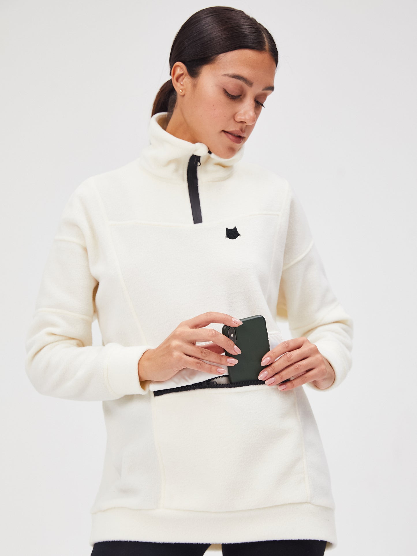 White Fleece sweatshirt - XS / White / Oversized - Fleece (recycled)