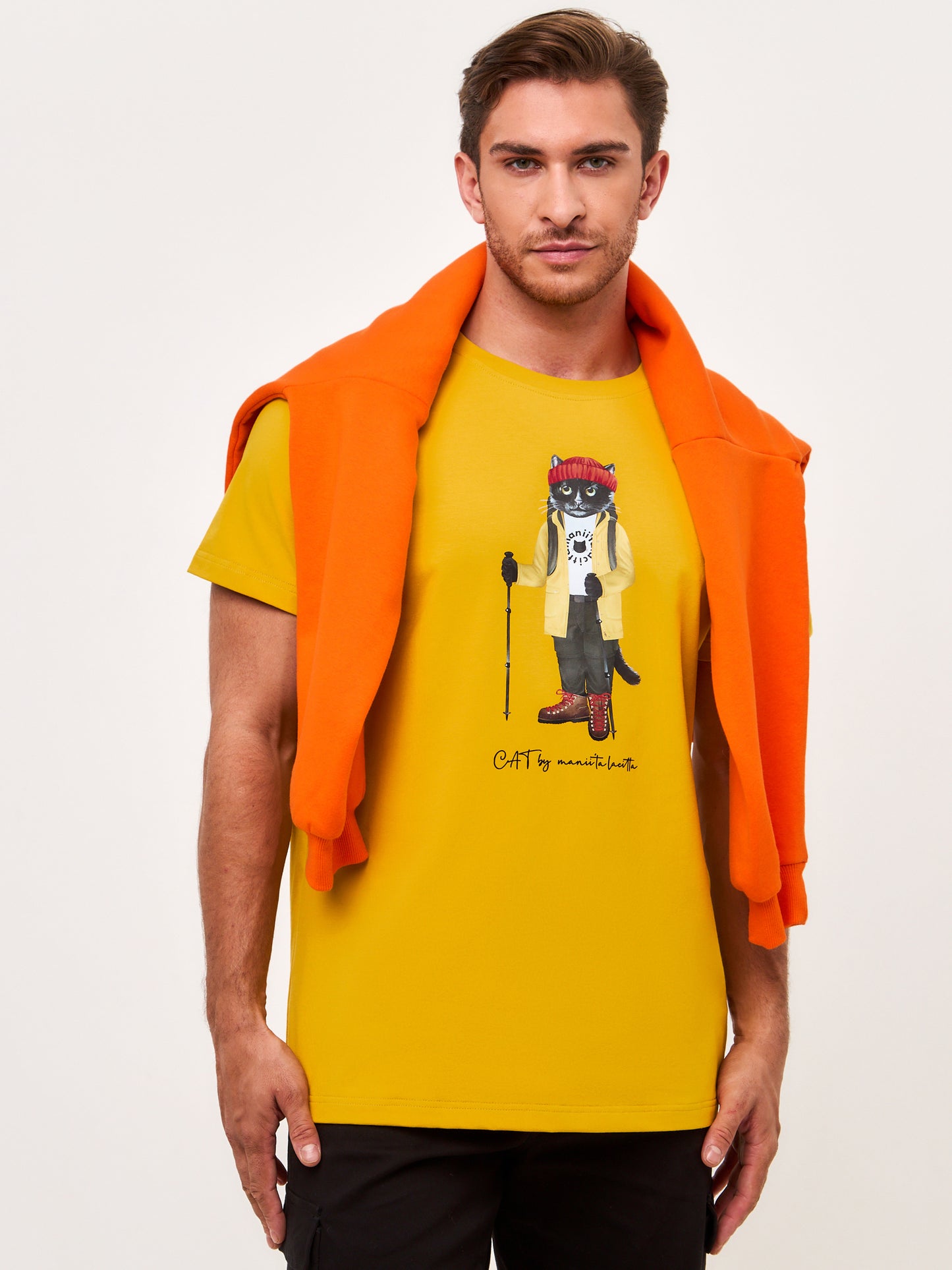 Yellow Printed T-shirt TRAVEL CAT