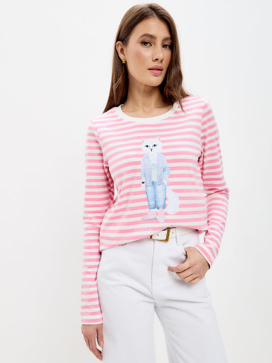 Pink Printed Longsleeve COUNTRY WHITE CAT