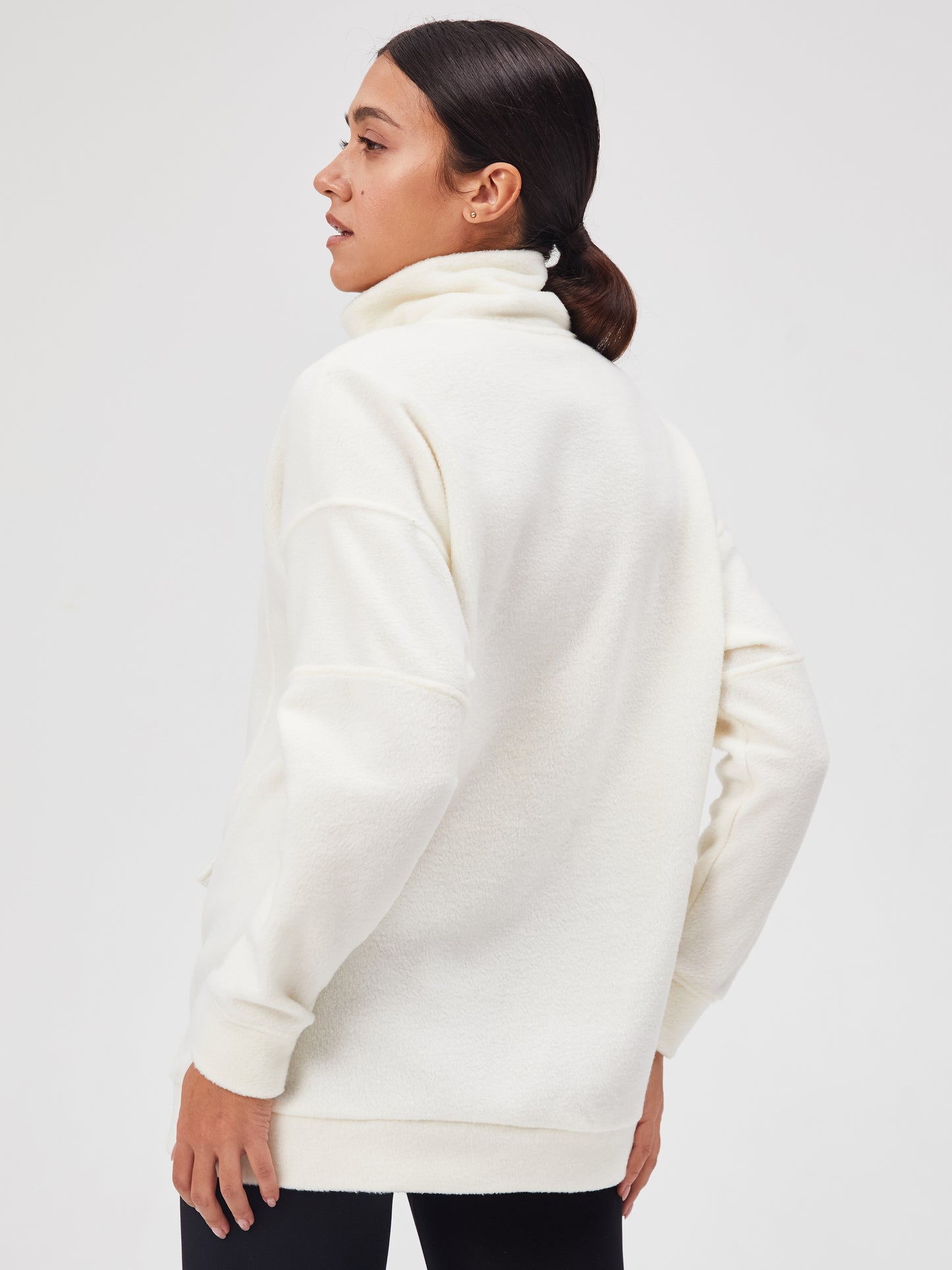 White Fleece sweatshirt - Fleece (recycled)