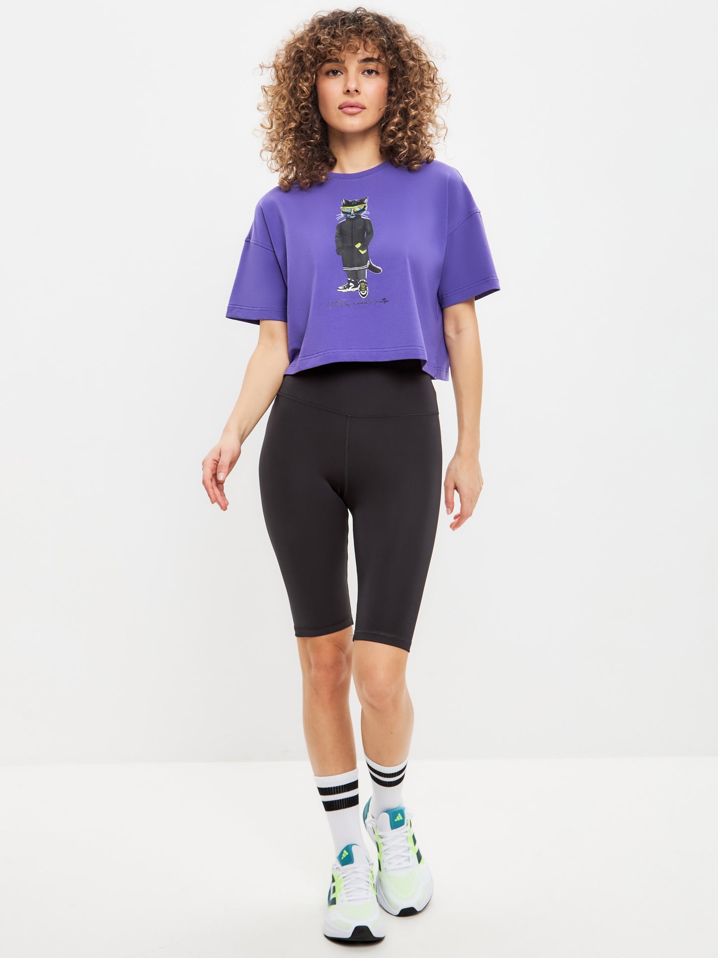 Purple Printed short oversized T-shirt SPORT CAT