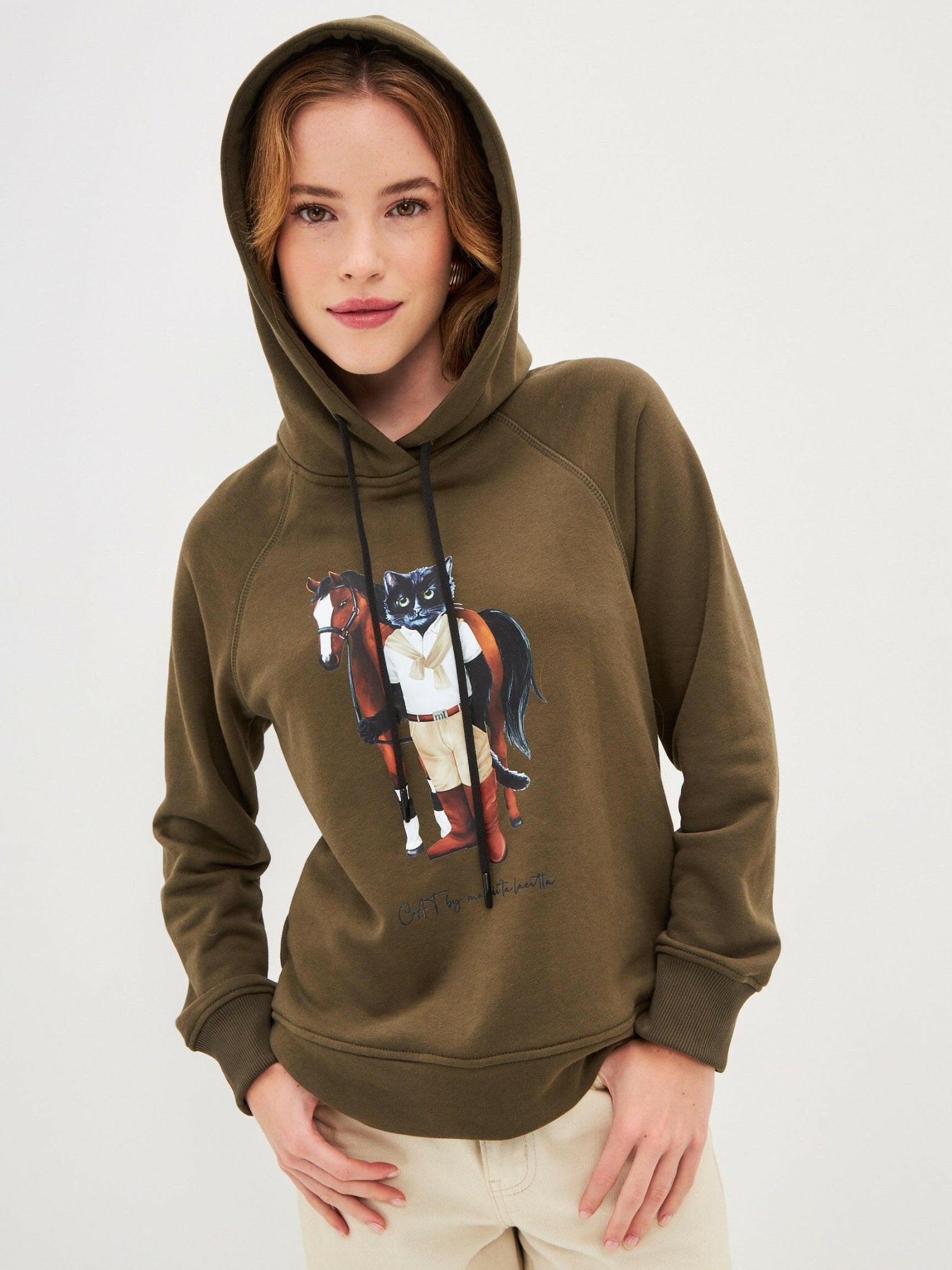 Printed Hoodie RIDER CAT - Maniita Lacitta