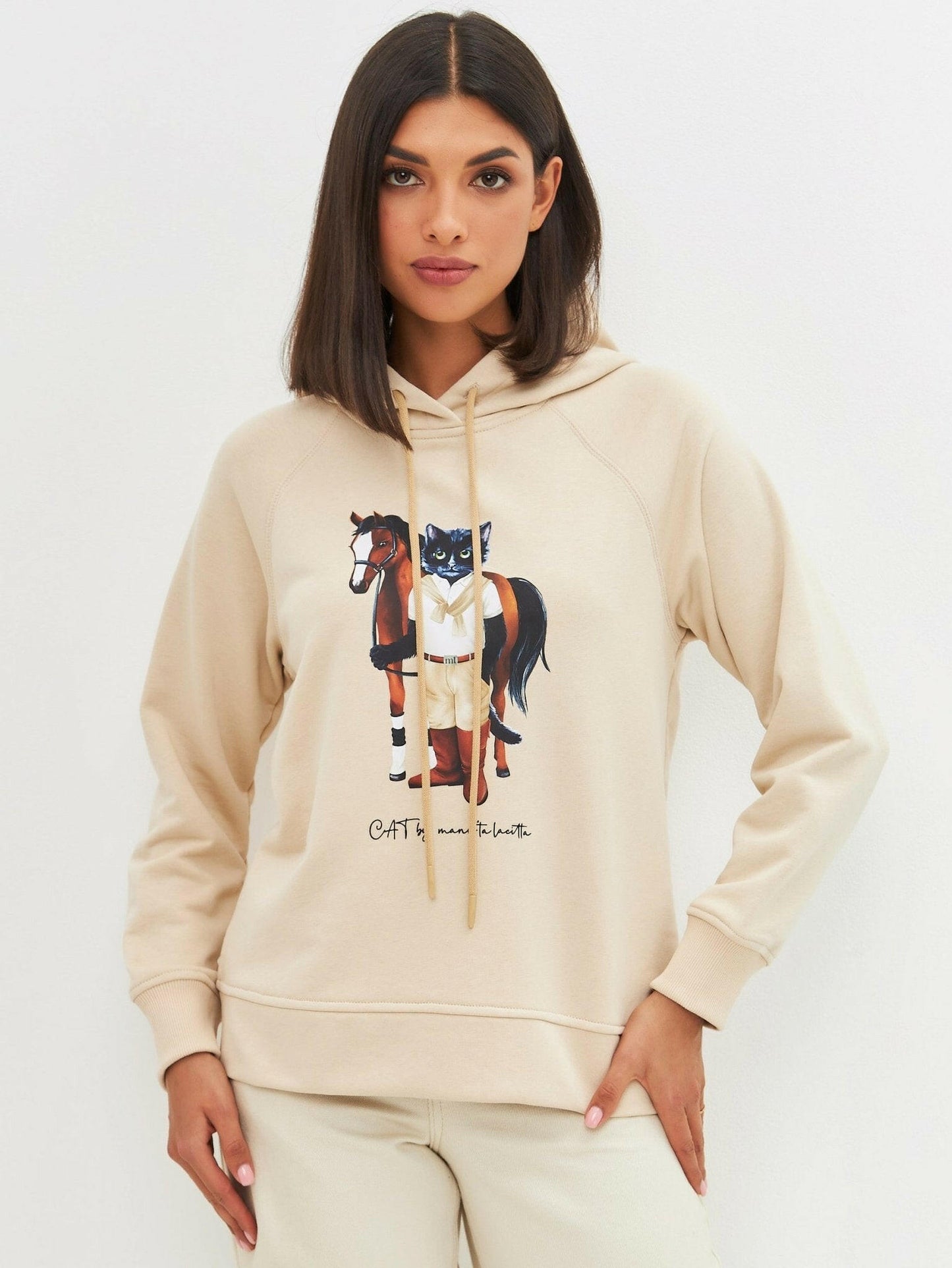 Printed Hoodie RIDER CAT - Maniita Lacitta