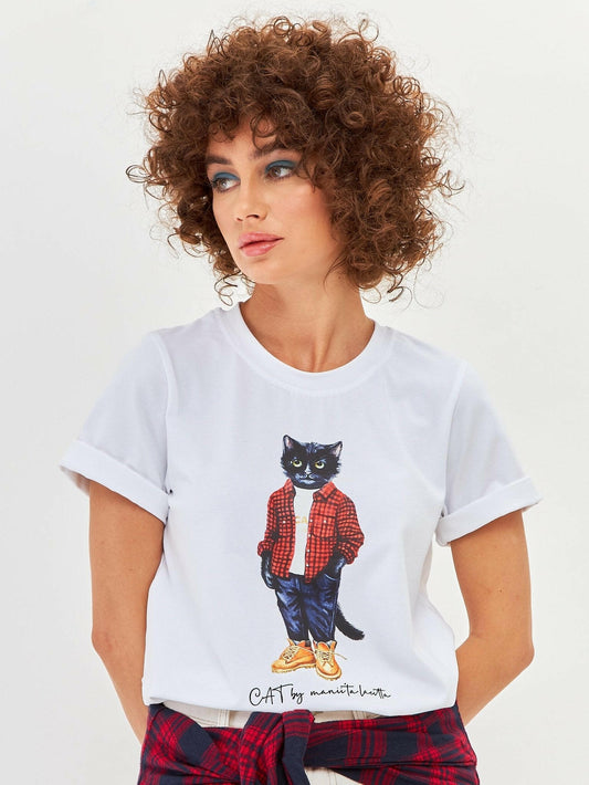 Printed T-shirt COUNTRY CAT - Maniita Lacitta