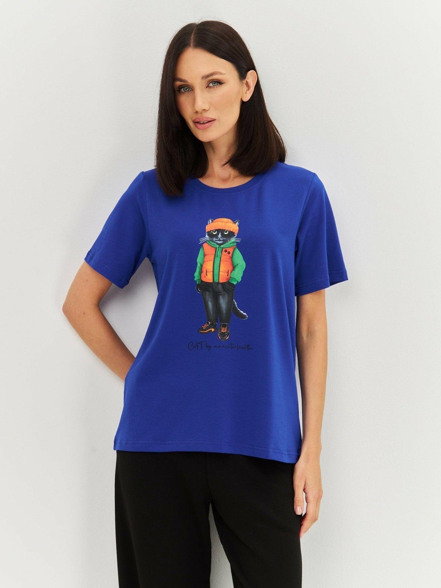 Printed T-shirt HOODIE CAT - Maniita Lacitta