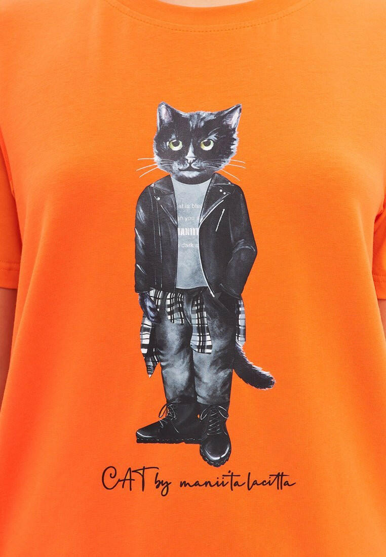 Printed T-shirt ROCKER CAT - Maniita Lacitta