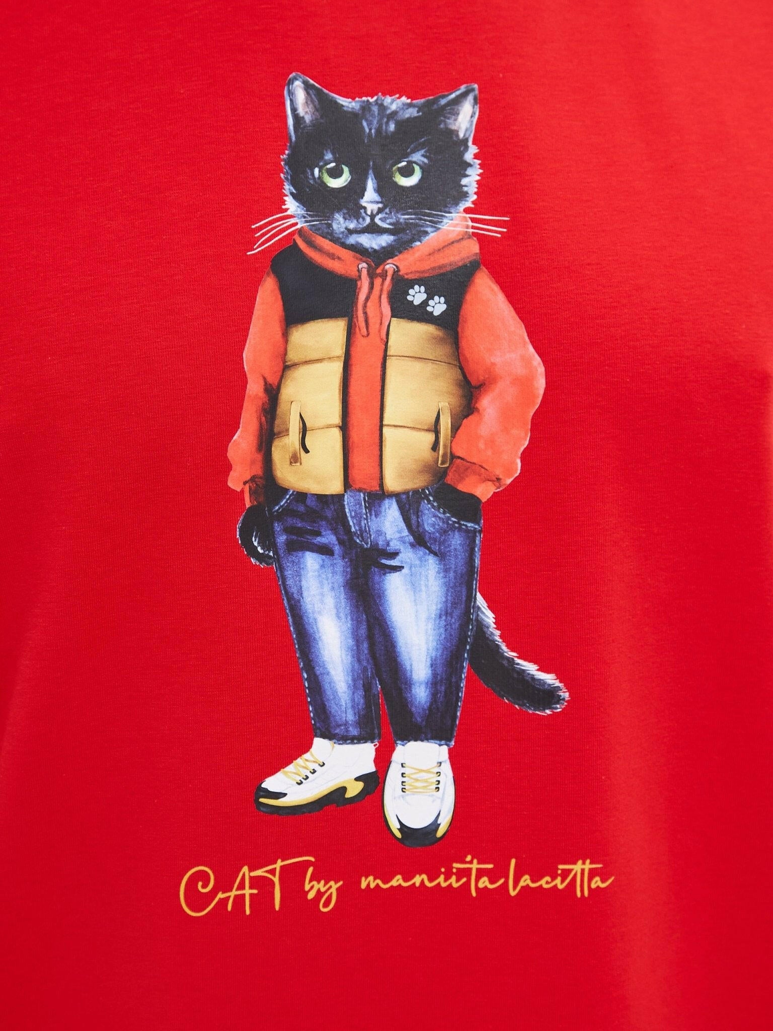 Printed T-shirt SPORT CASUAL CAT - Maniita Lacitta