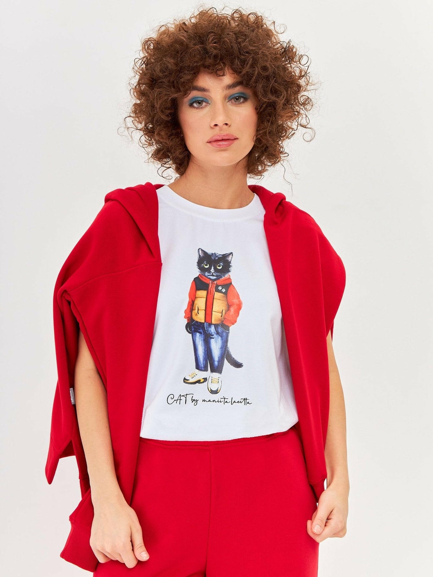 Printed T-shirt SPORT CASUAL CAT - Maniita Lacitta