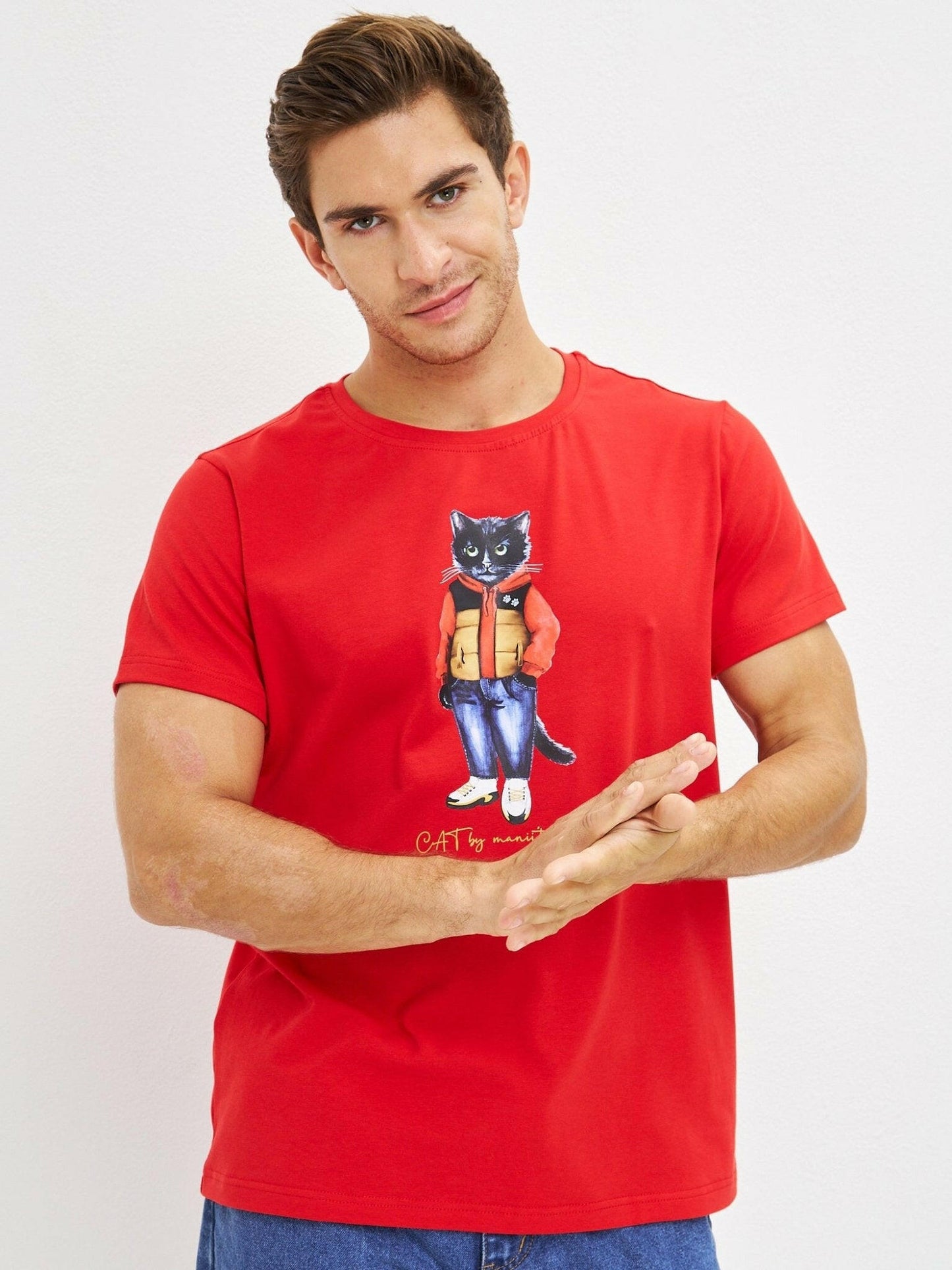 Printed T-shirt SPORT CASUAL CAT - Maniita Lacitta