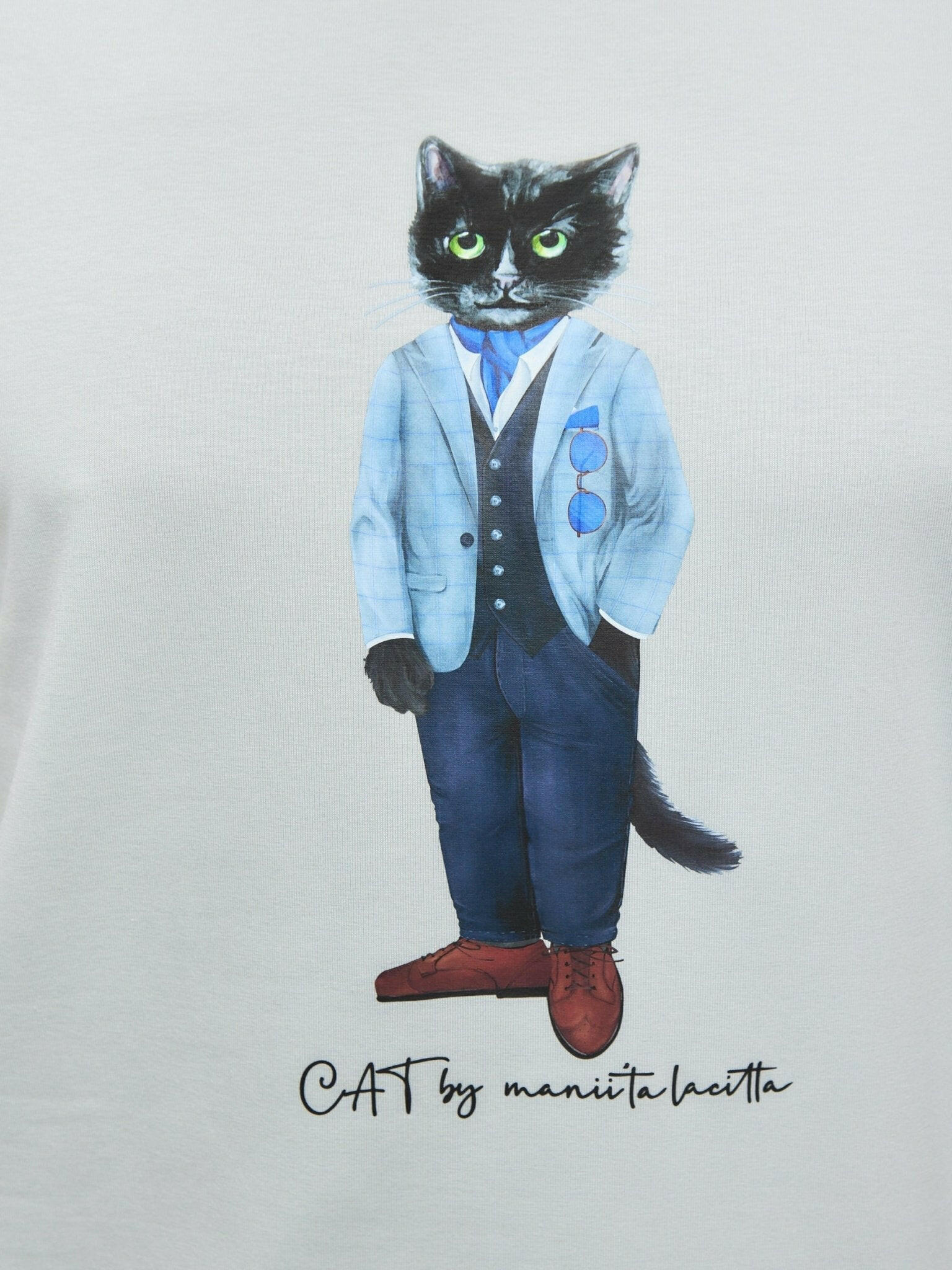 Printed T-shirt SUIT CAT - Maniita Lacitta